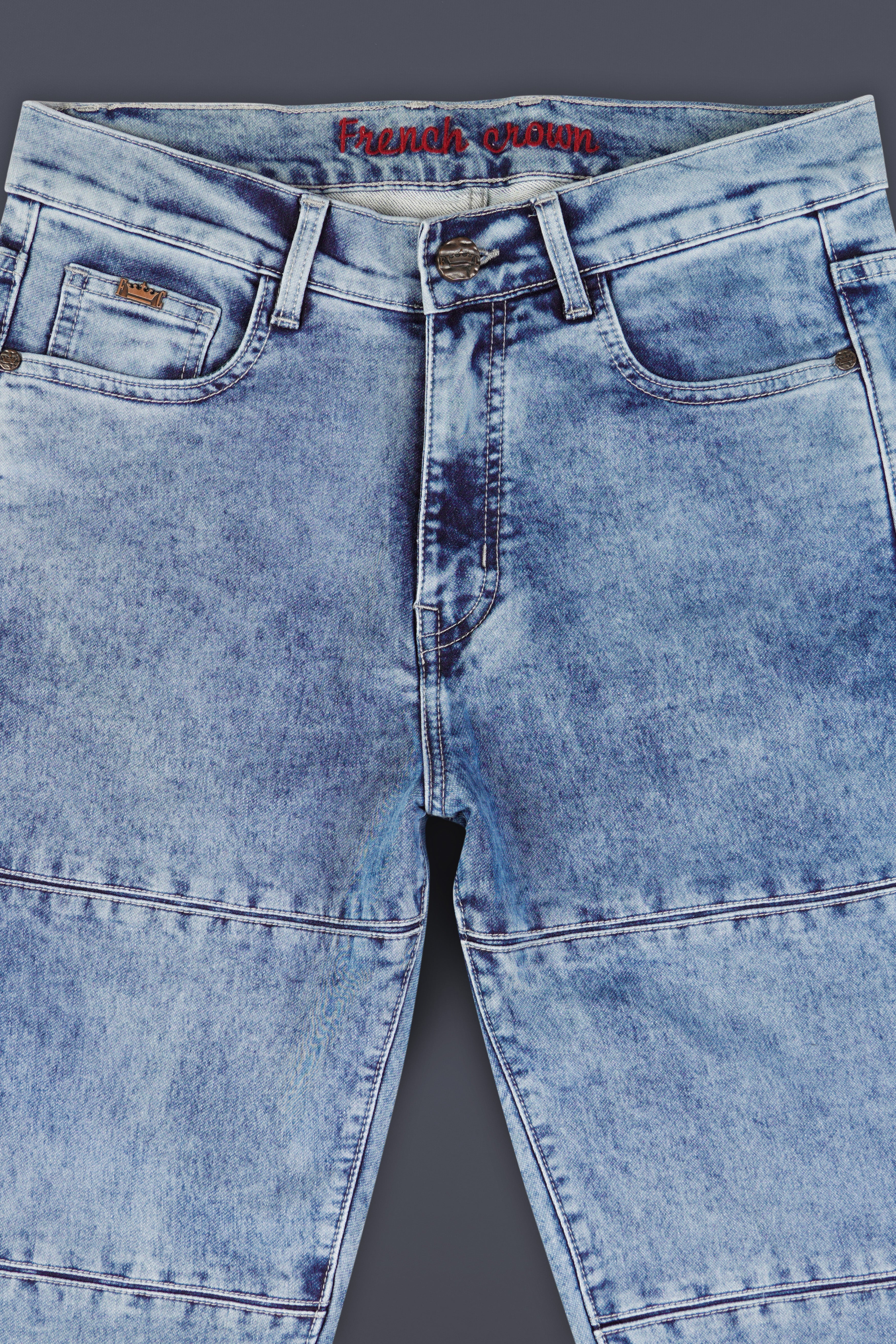 Vulcan Sky Blue Slim Fit Mid-Rise Clean Look Denim Jeans