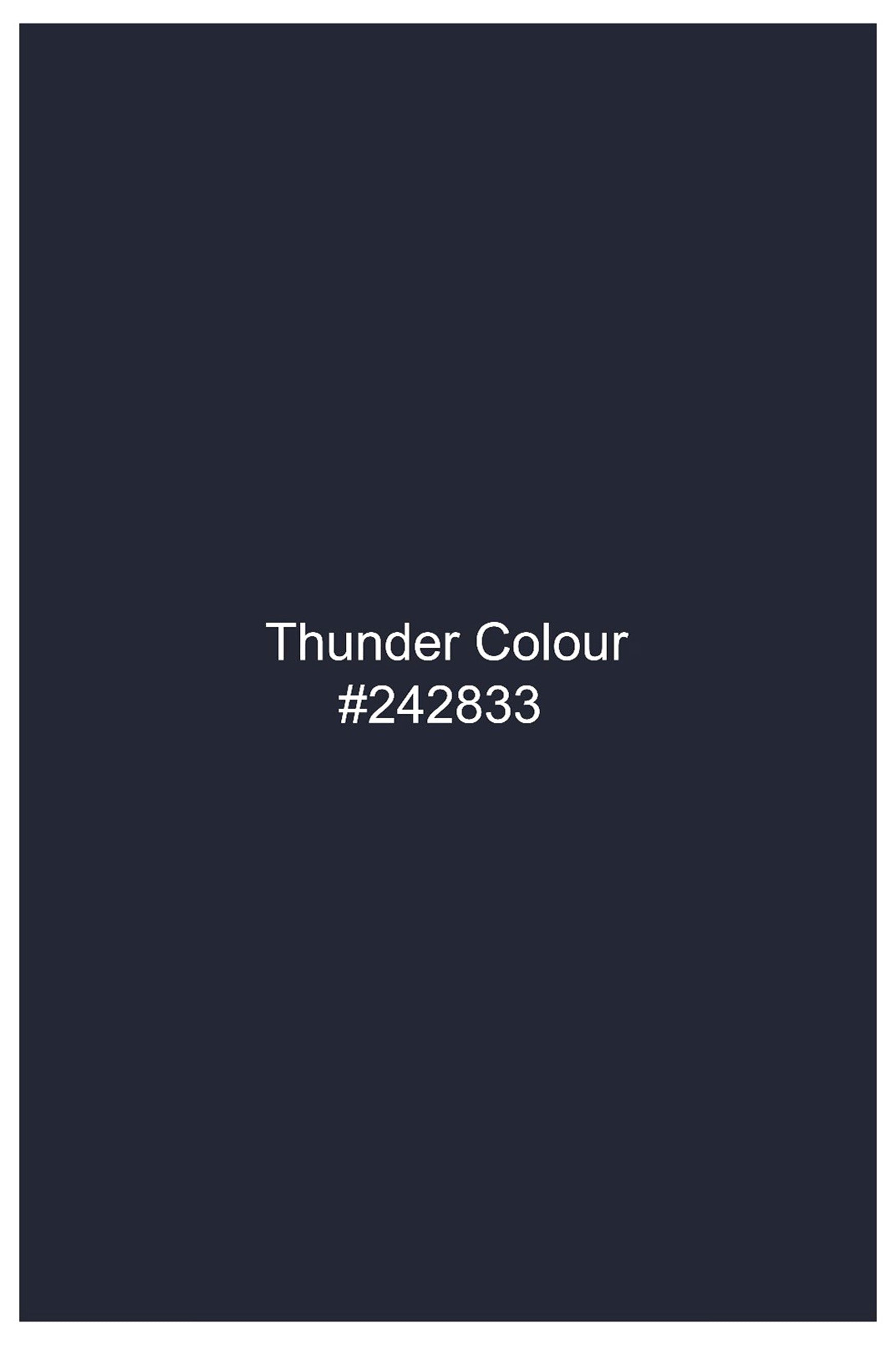 Thunder Blue Subtle Windowpane Premium Cotton Chinos Pant