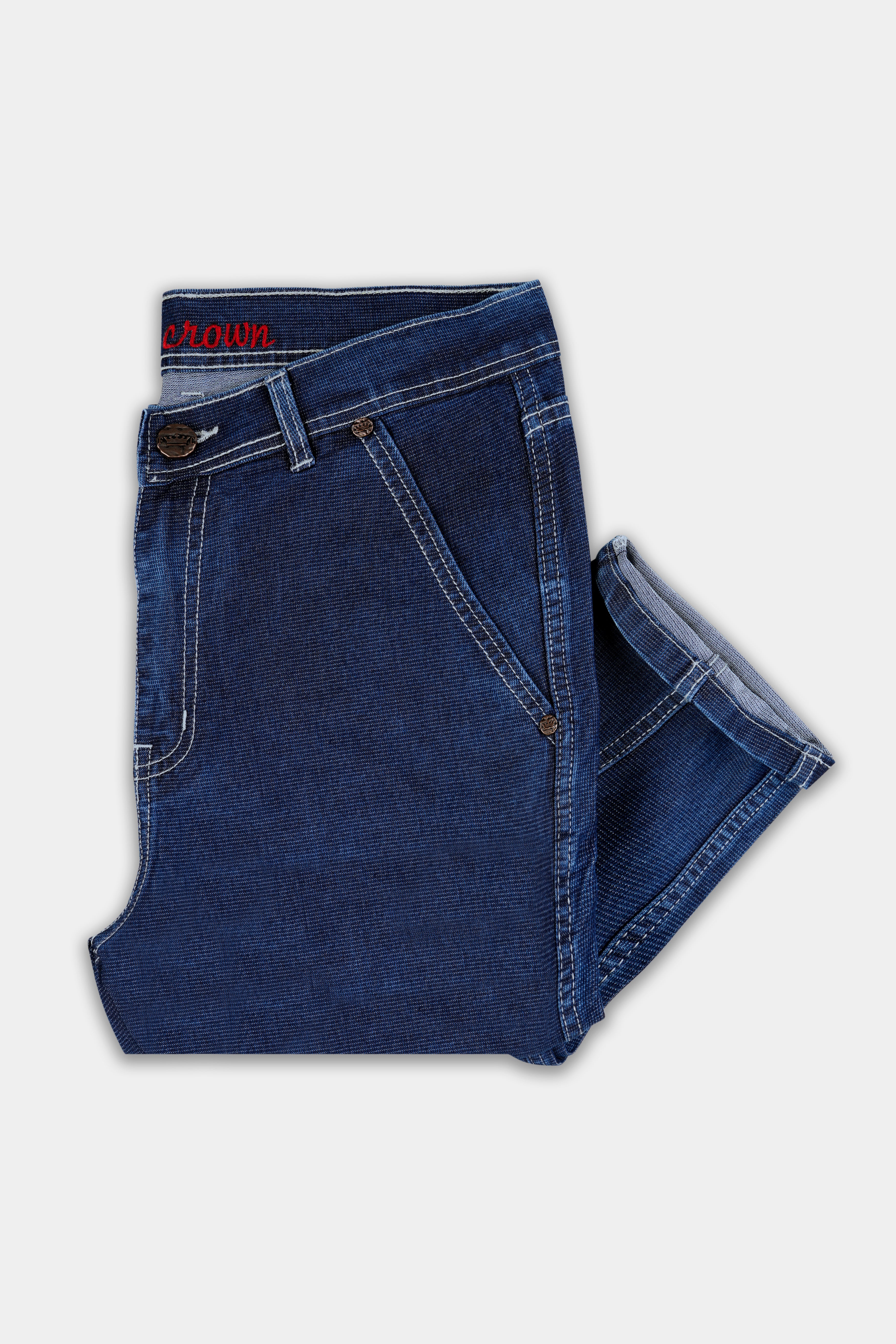 Tangaroa Dark Blue Textured Stretchable Denim