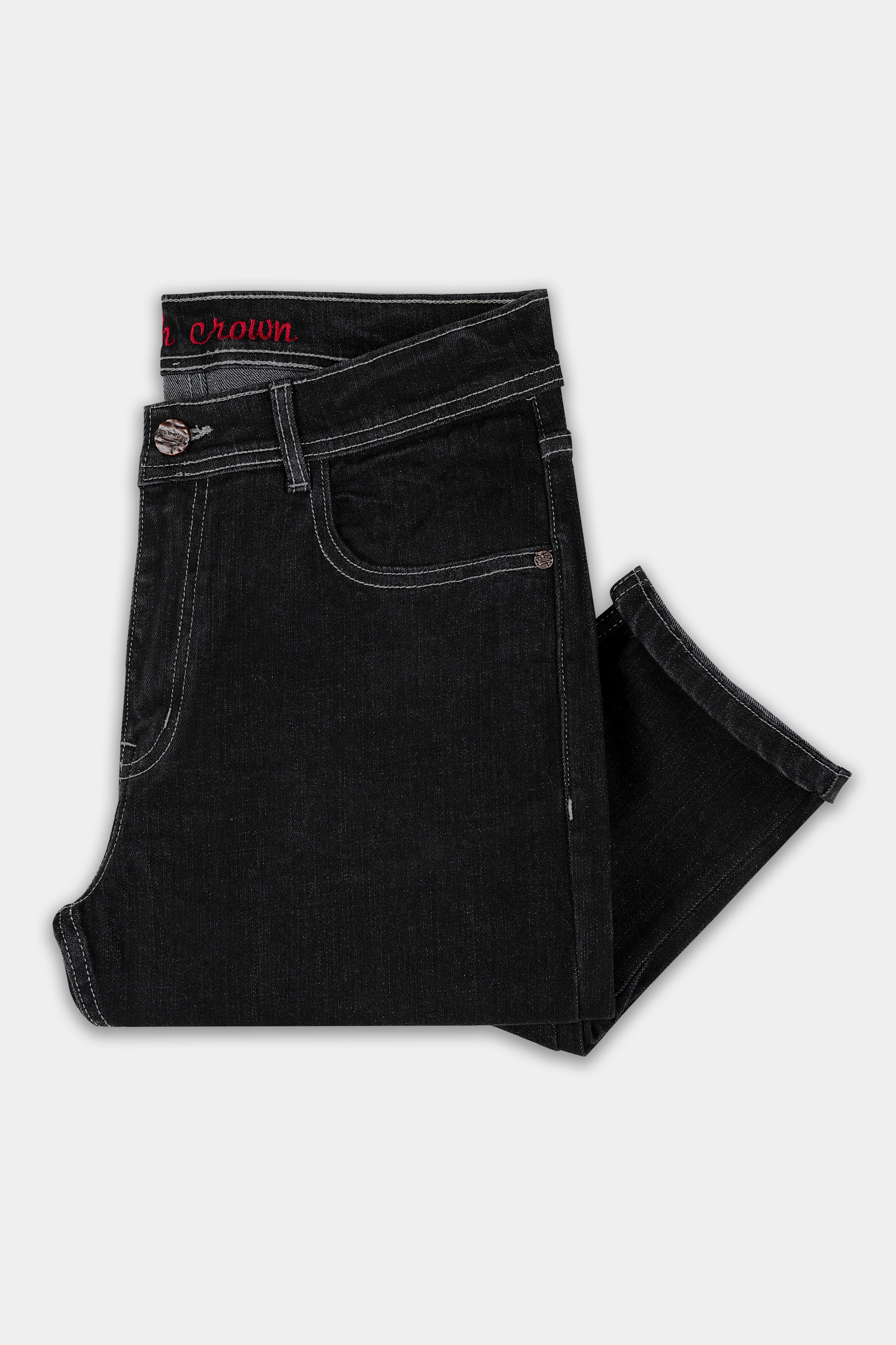 Jade Black Clean Look Stretchable Denim