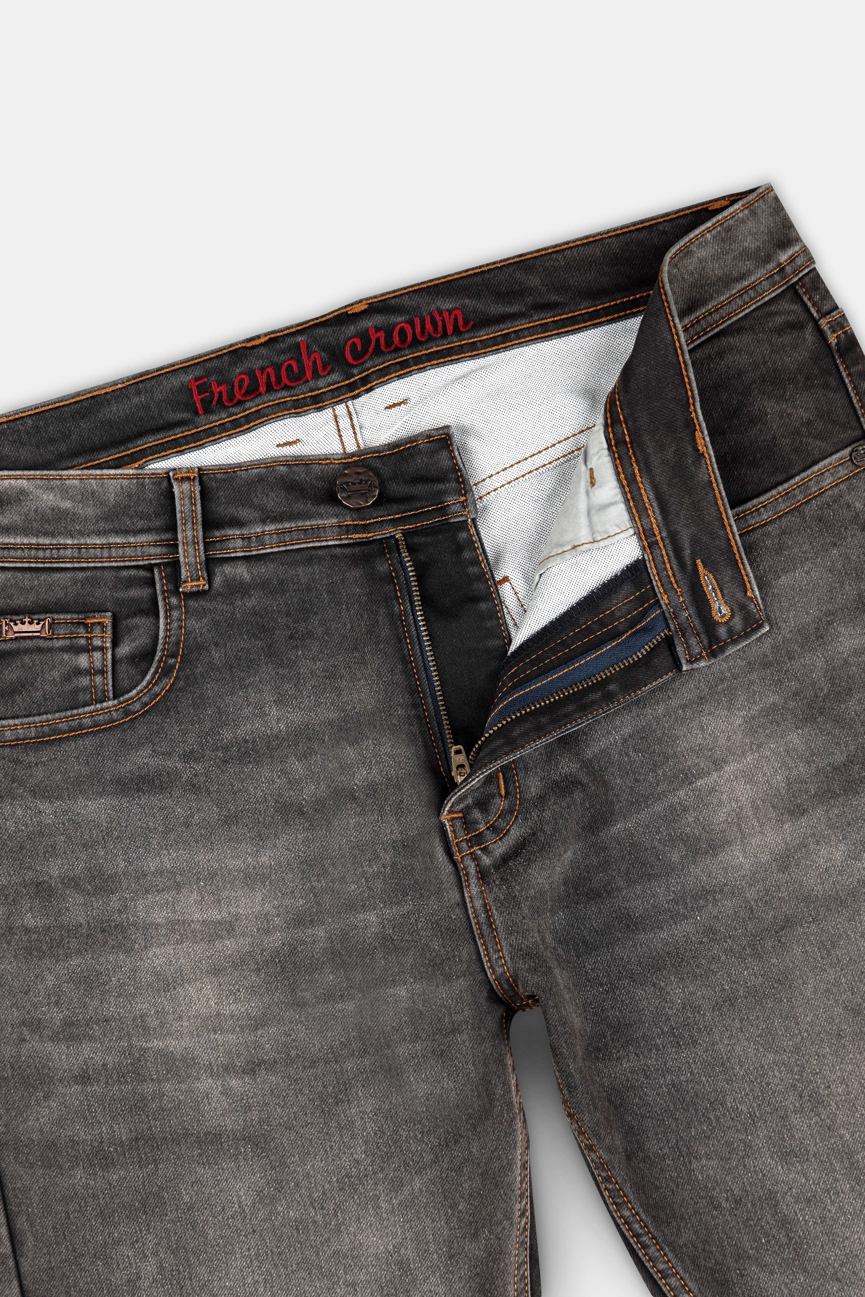 Tundora Gray Whiskering Wash Stretchable Denim