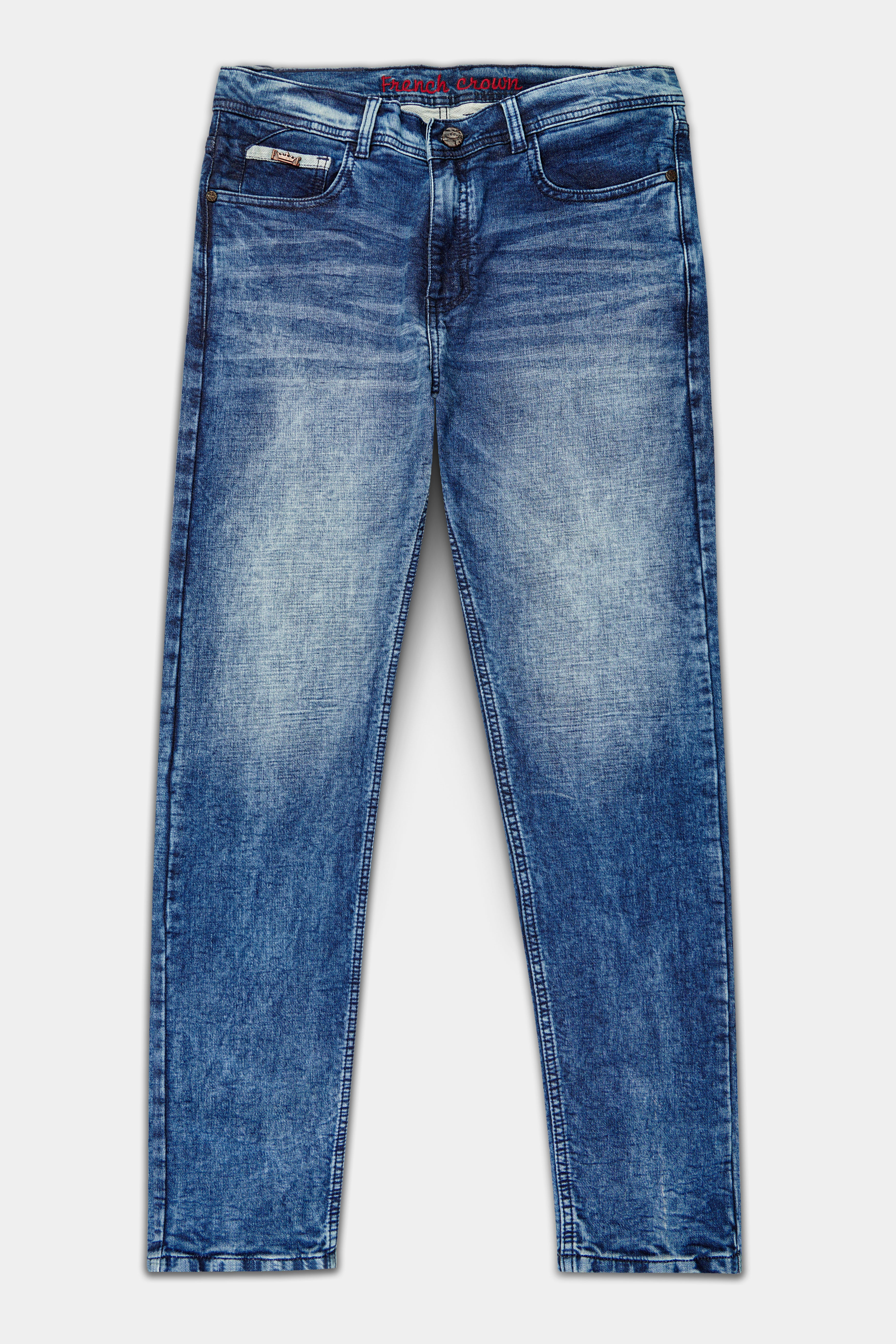 Fiord Blue Stone Wash Stretchable Denim