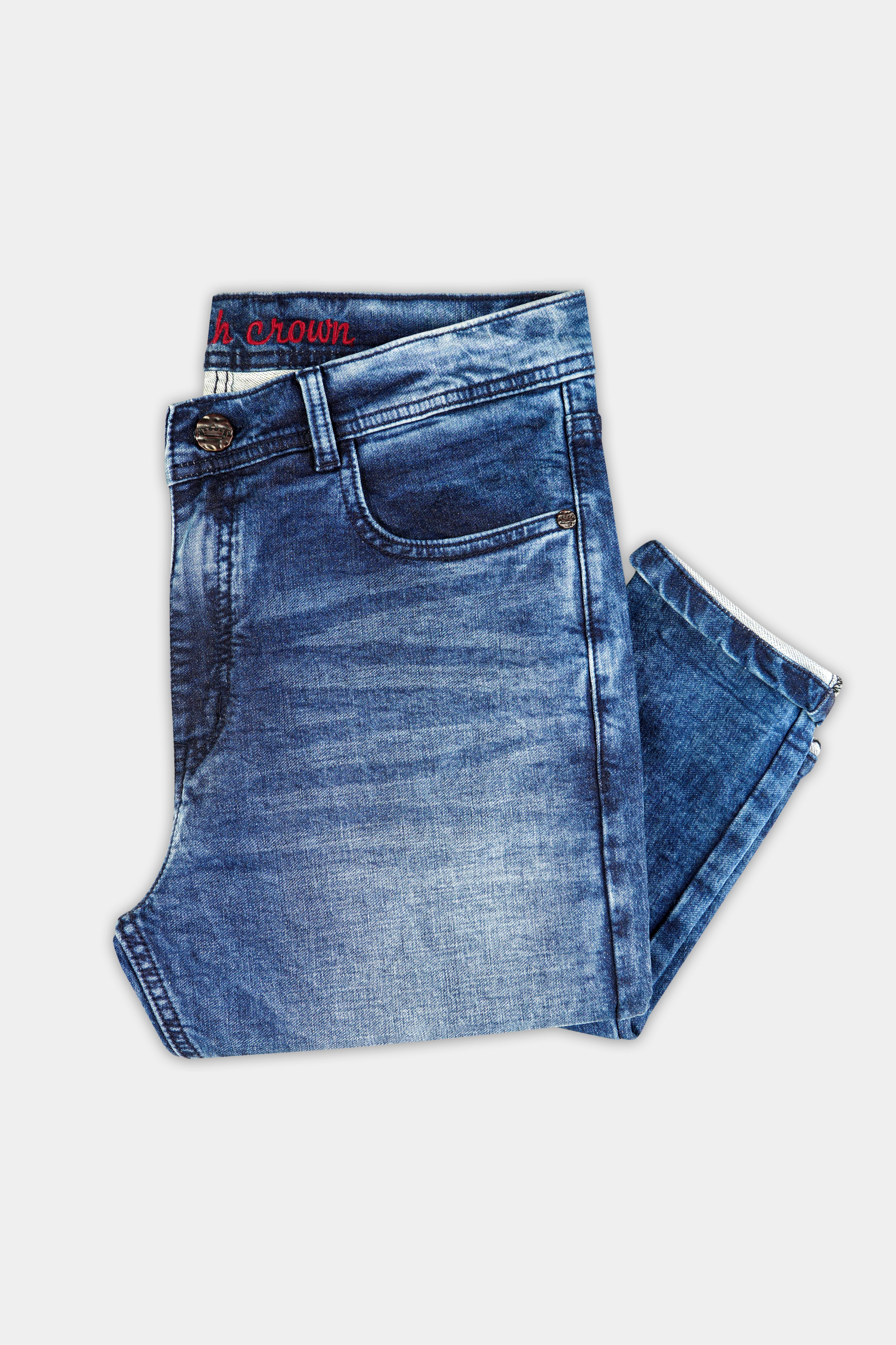 Fiord Blue Stone Wash Stretchable Denim