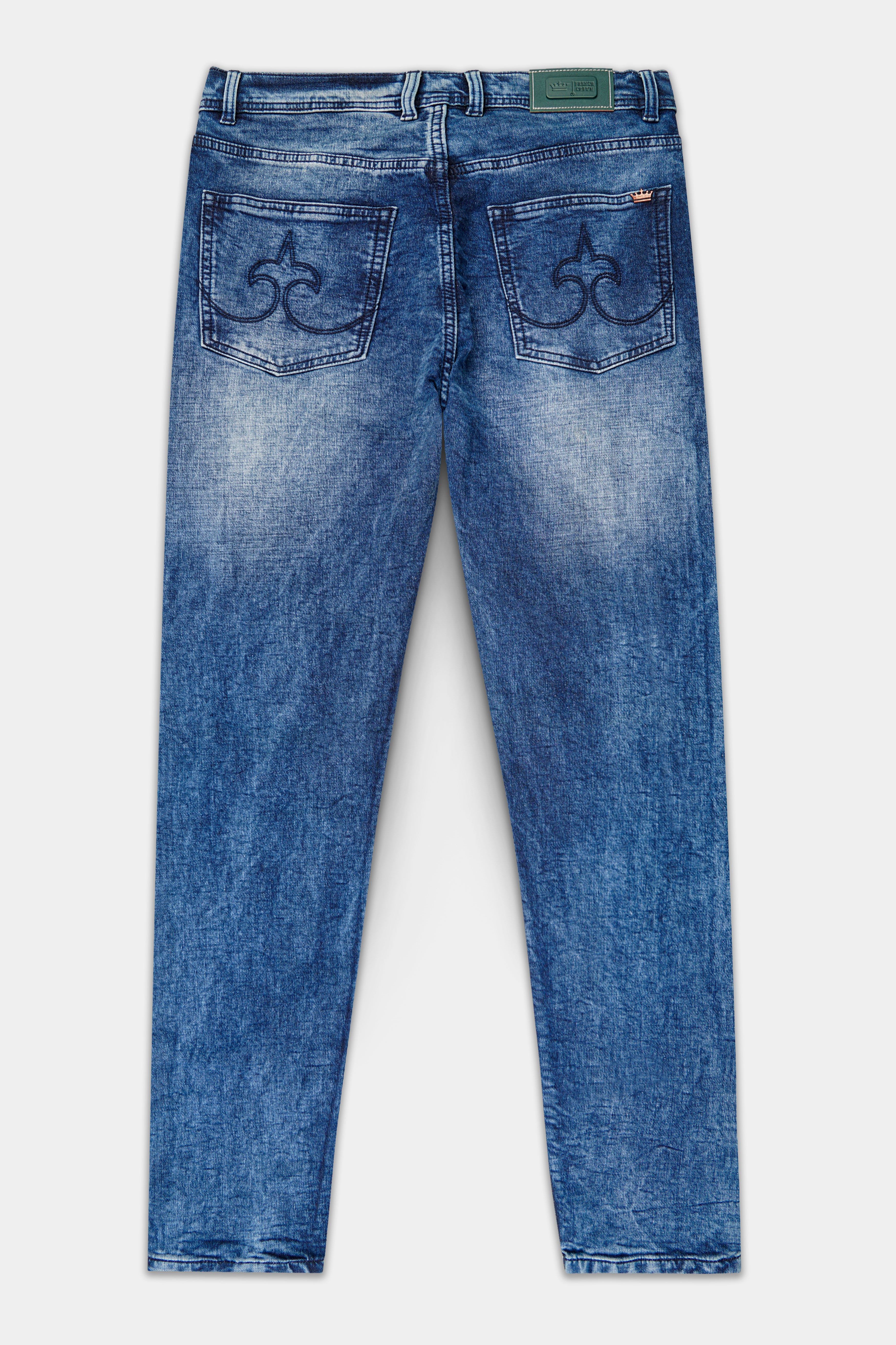 Fiord Blue Stone Wash Stretchable Denim