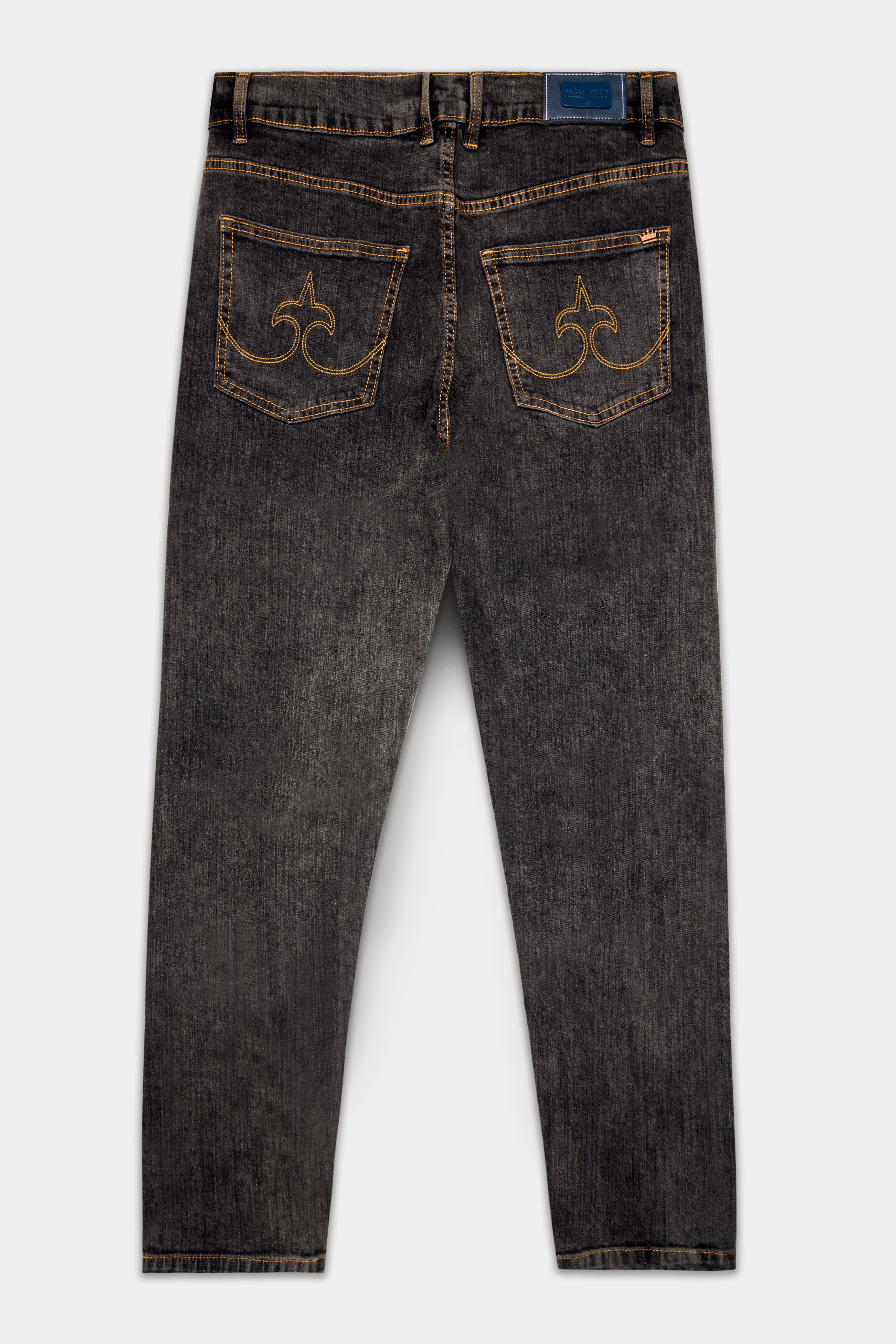 Brich Brown Rinse Washed Textured Stretchable Denim