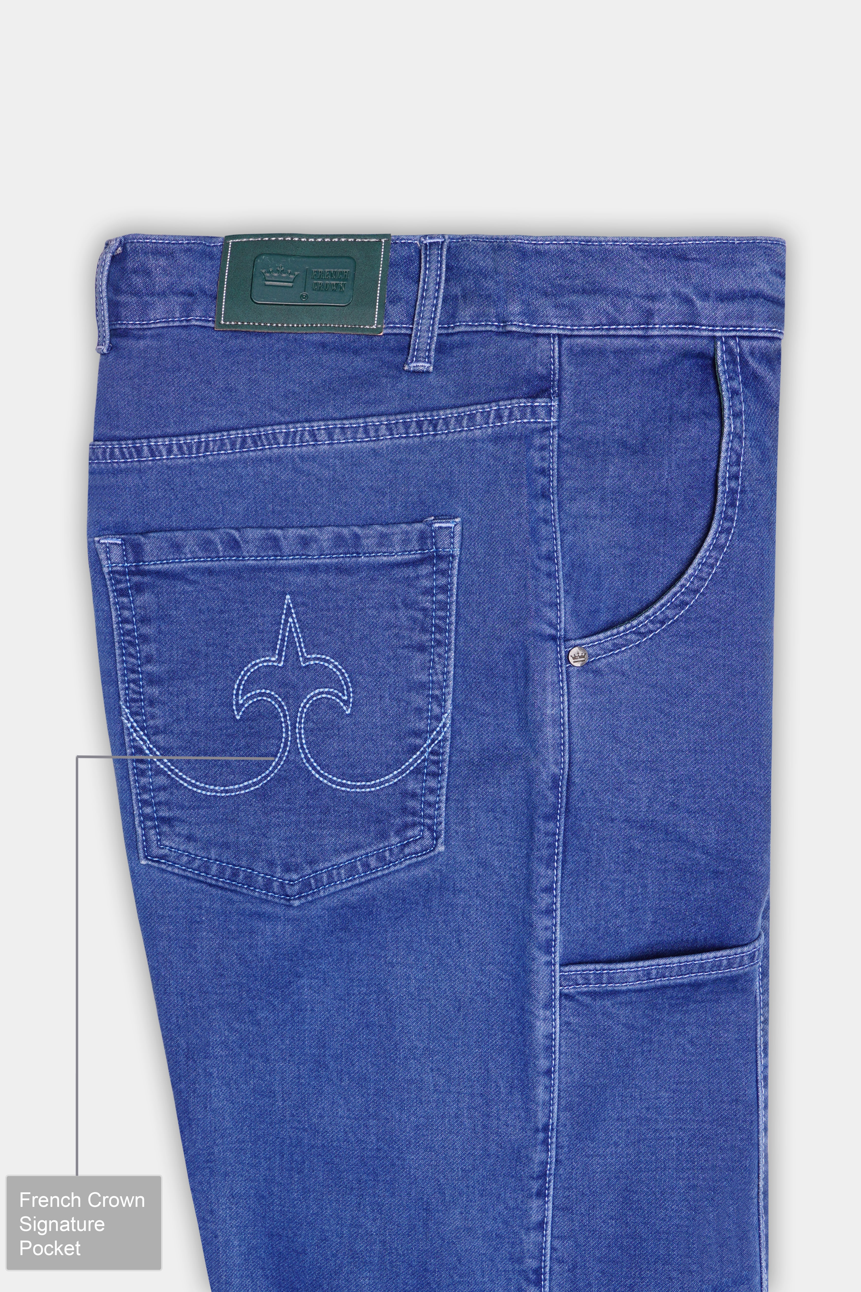 Chambray Blue Rinse Washed Stretchable Denim
