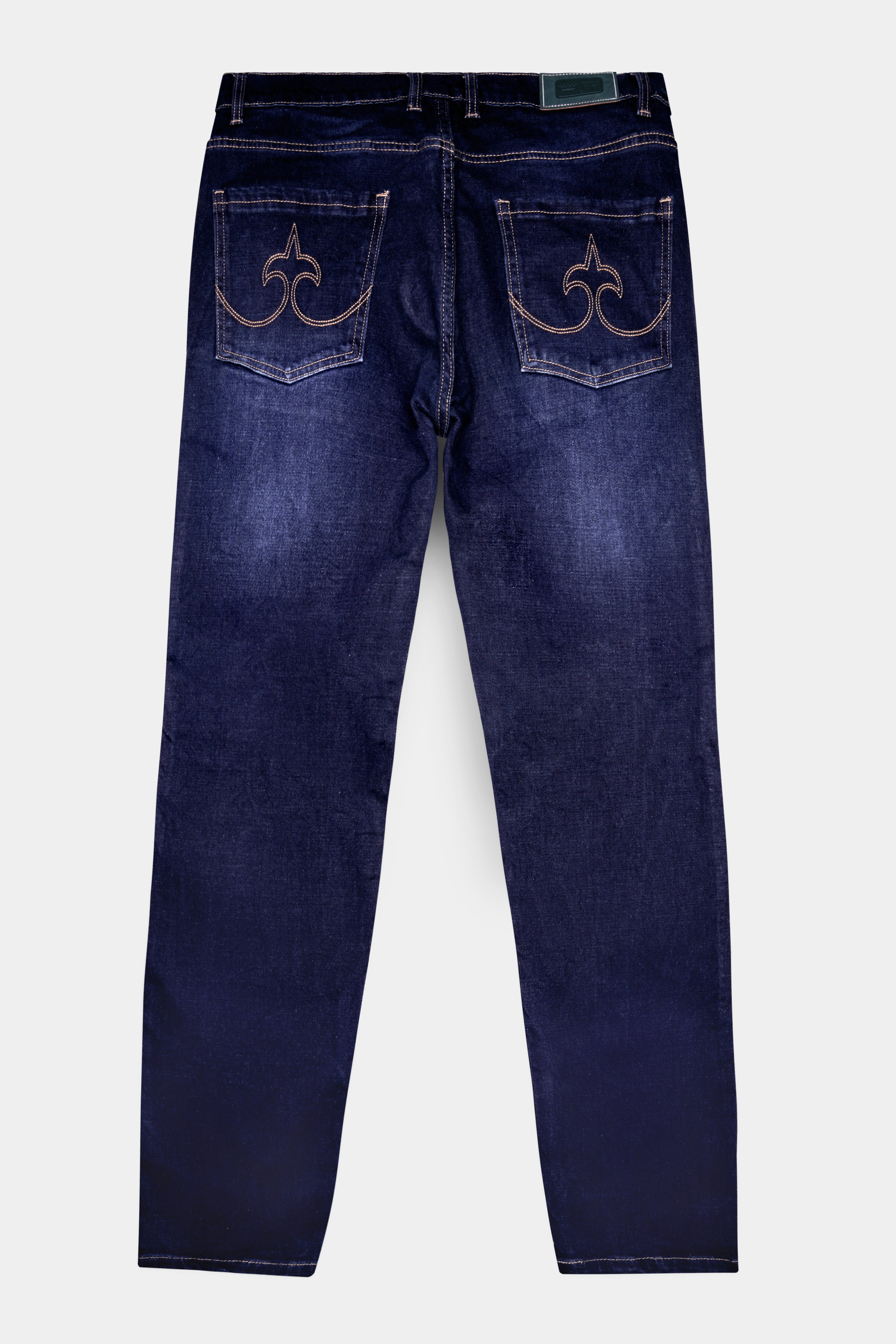 Bleached Cedar Blue Regular Fit Mid-Rise Clean Look Denim Jeans