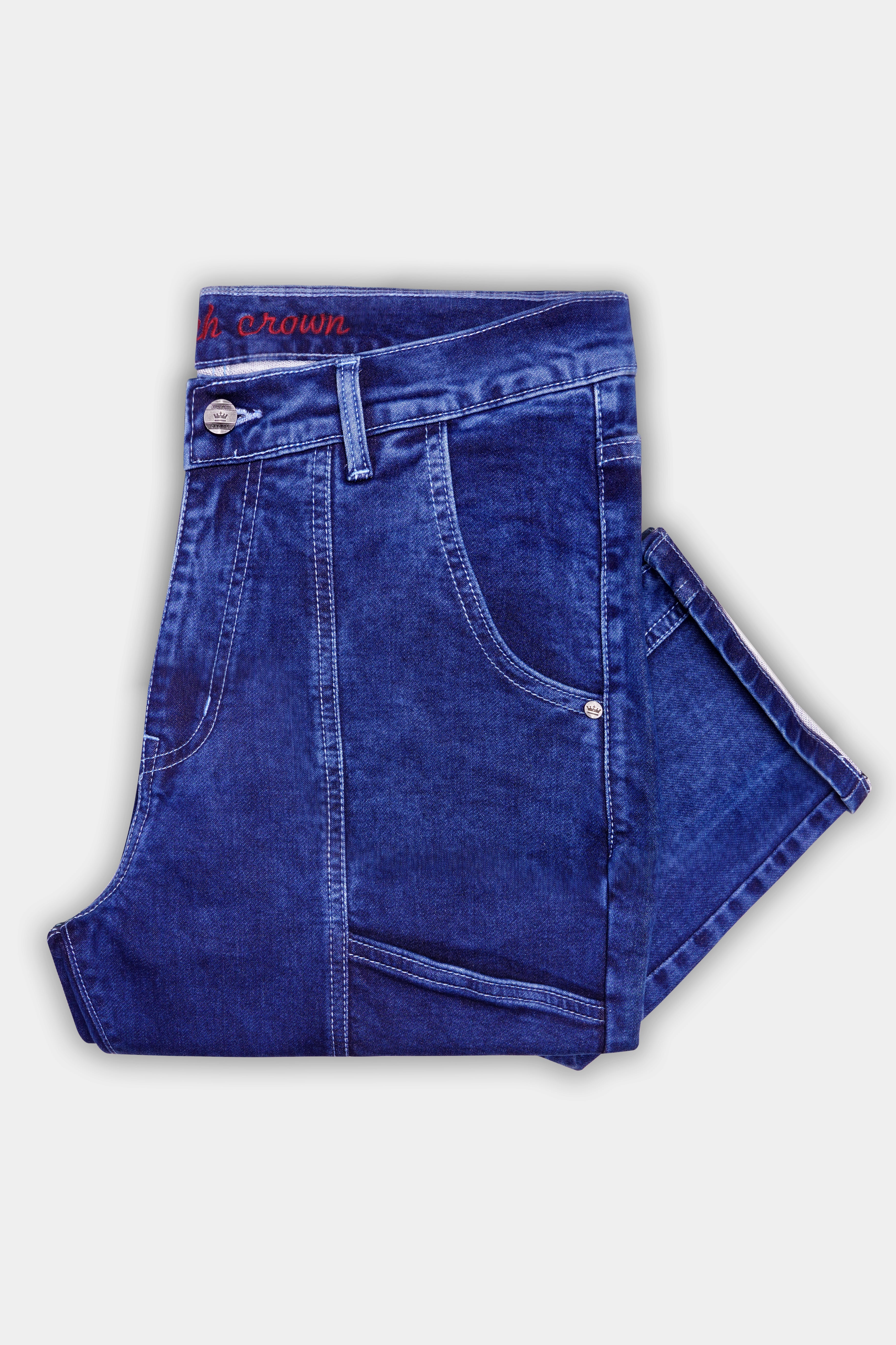Lapis Blue Rinse Washed Stretchable Denim