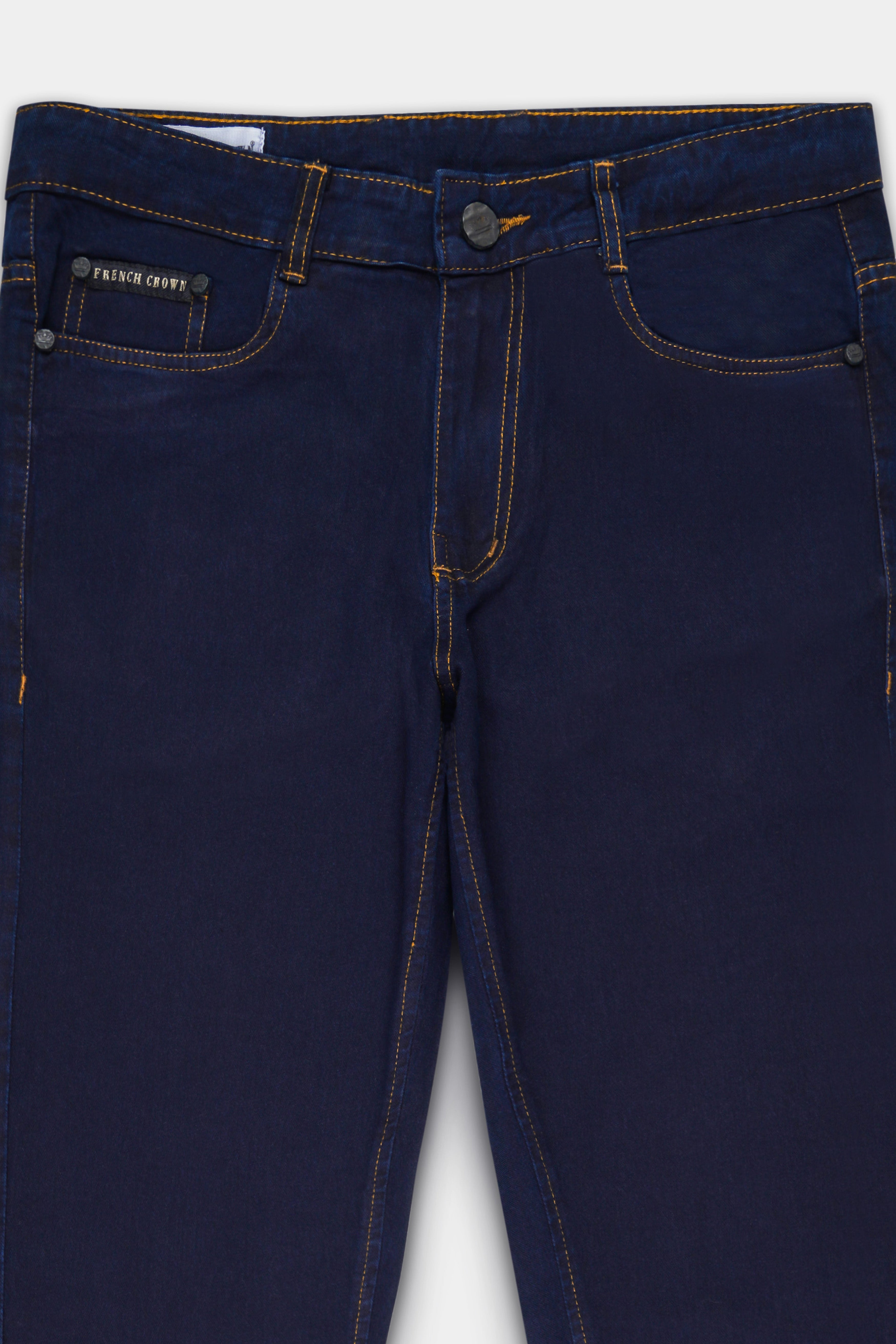 DARK WASH MIRAGE BLUE SLIM FIT MID-RISE CLEAN LOOK STRETCHABLE DENIM