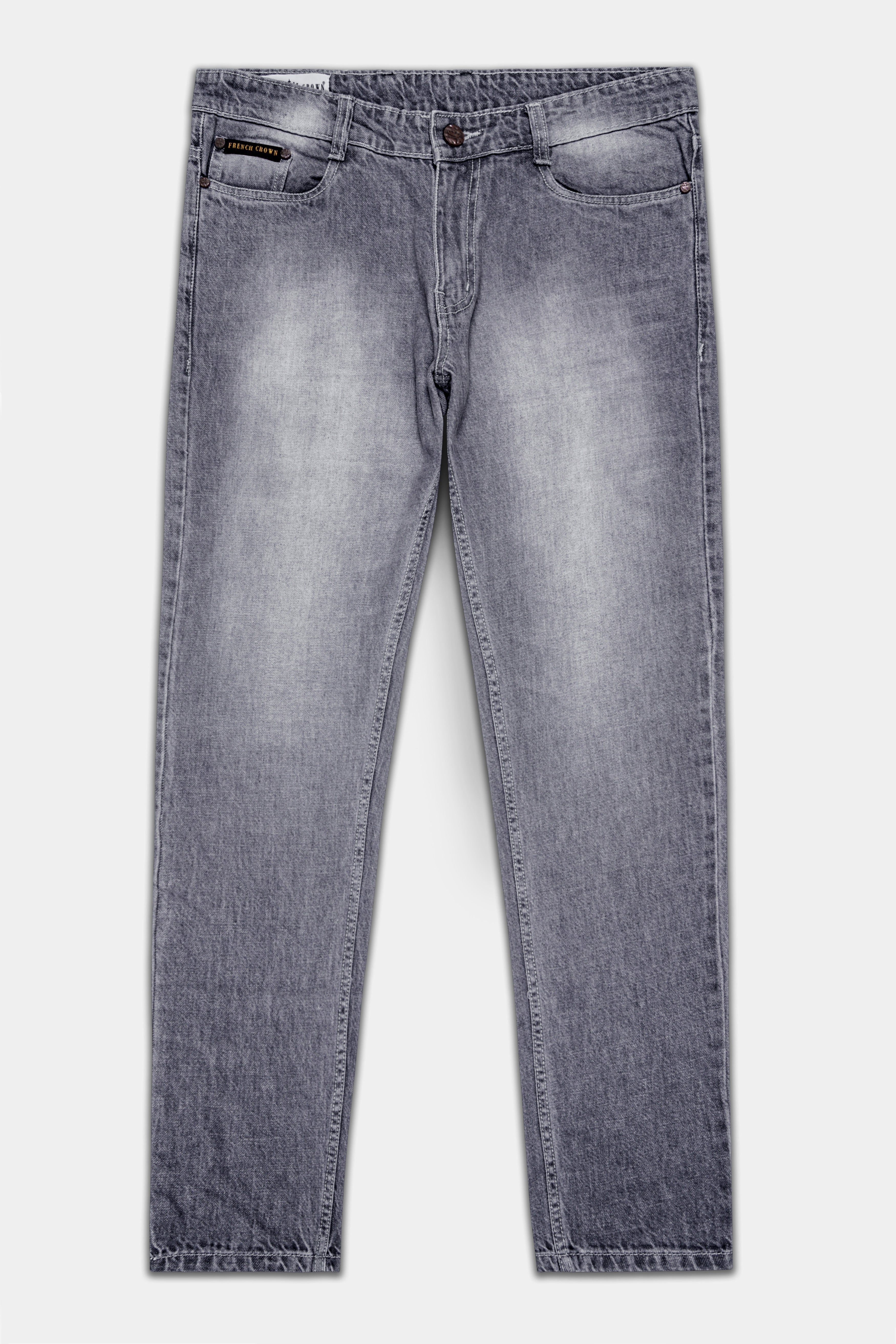DUSTY GRAY SLIM FIT MID-RISE CLEAN LOOK STRETCHABLE DENIM