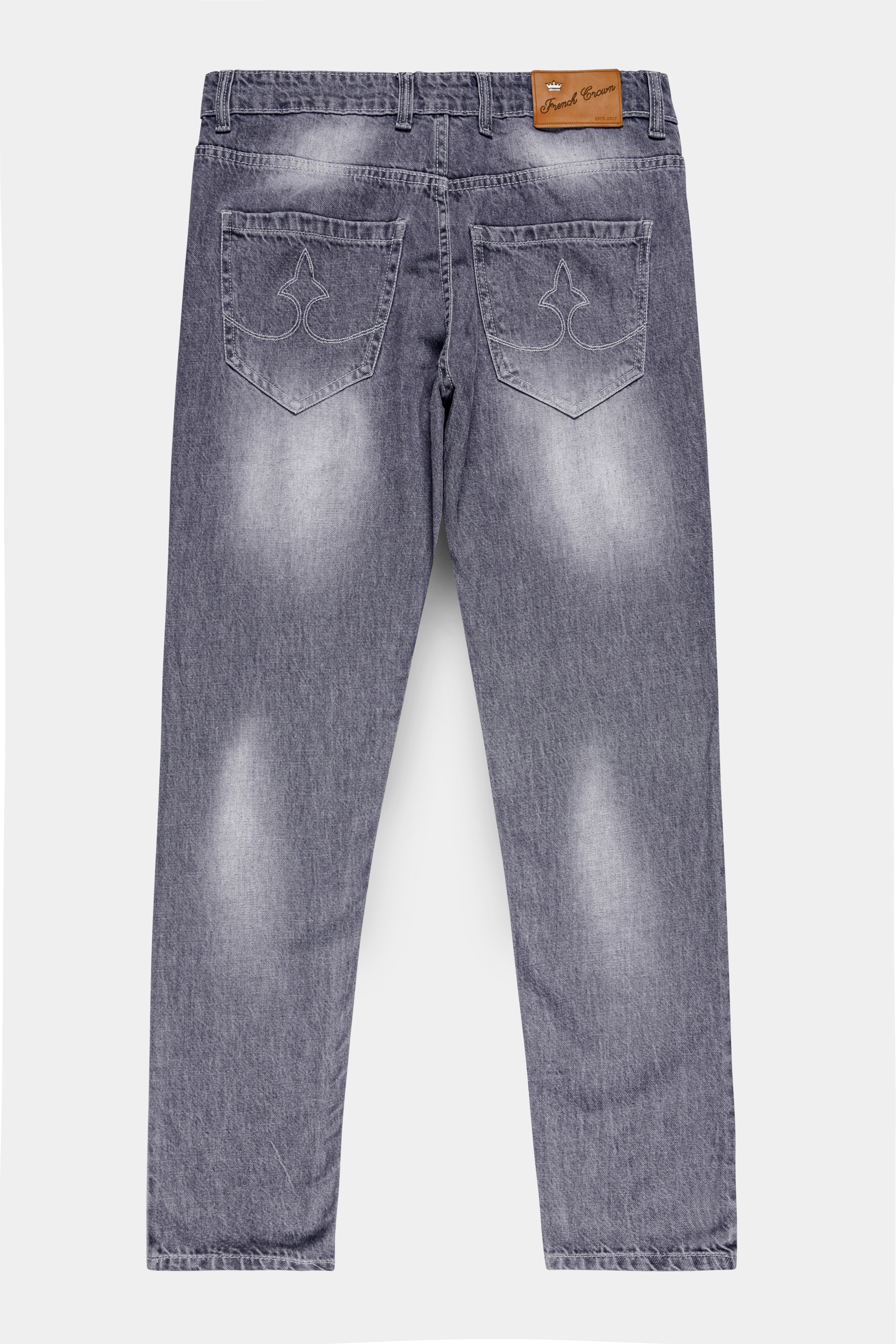 DUSTY GRAY SLIM FIT MID-RISE CLEAN LOOK STRETCHABLE DENIM