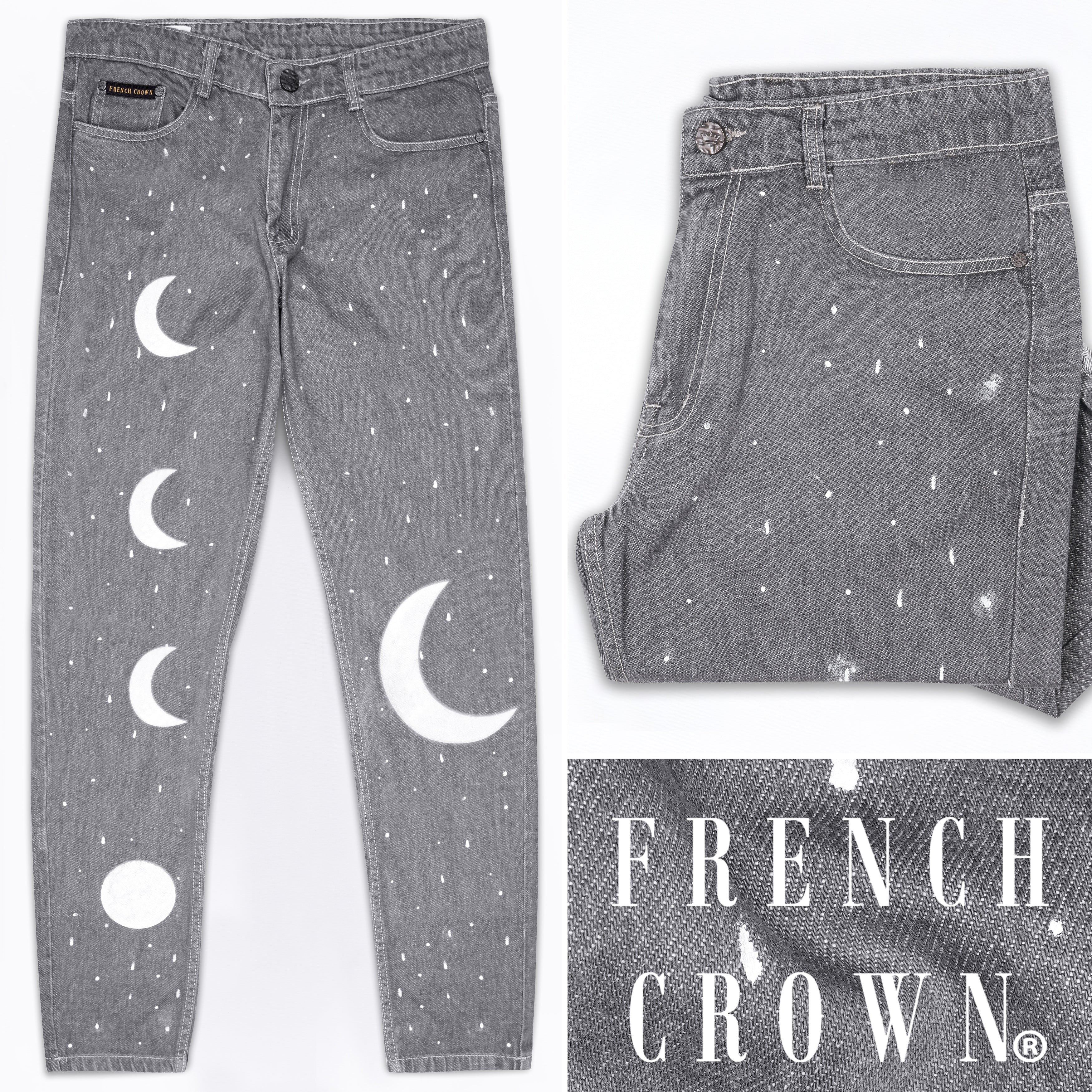ROMANTIC CROWN]☆24FW☆SPLASH PAINTING DENIM PANTS