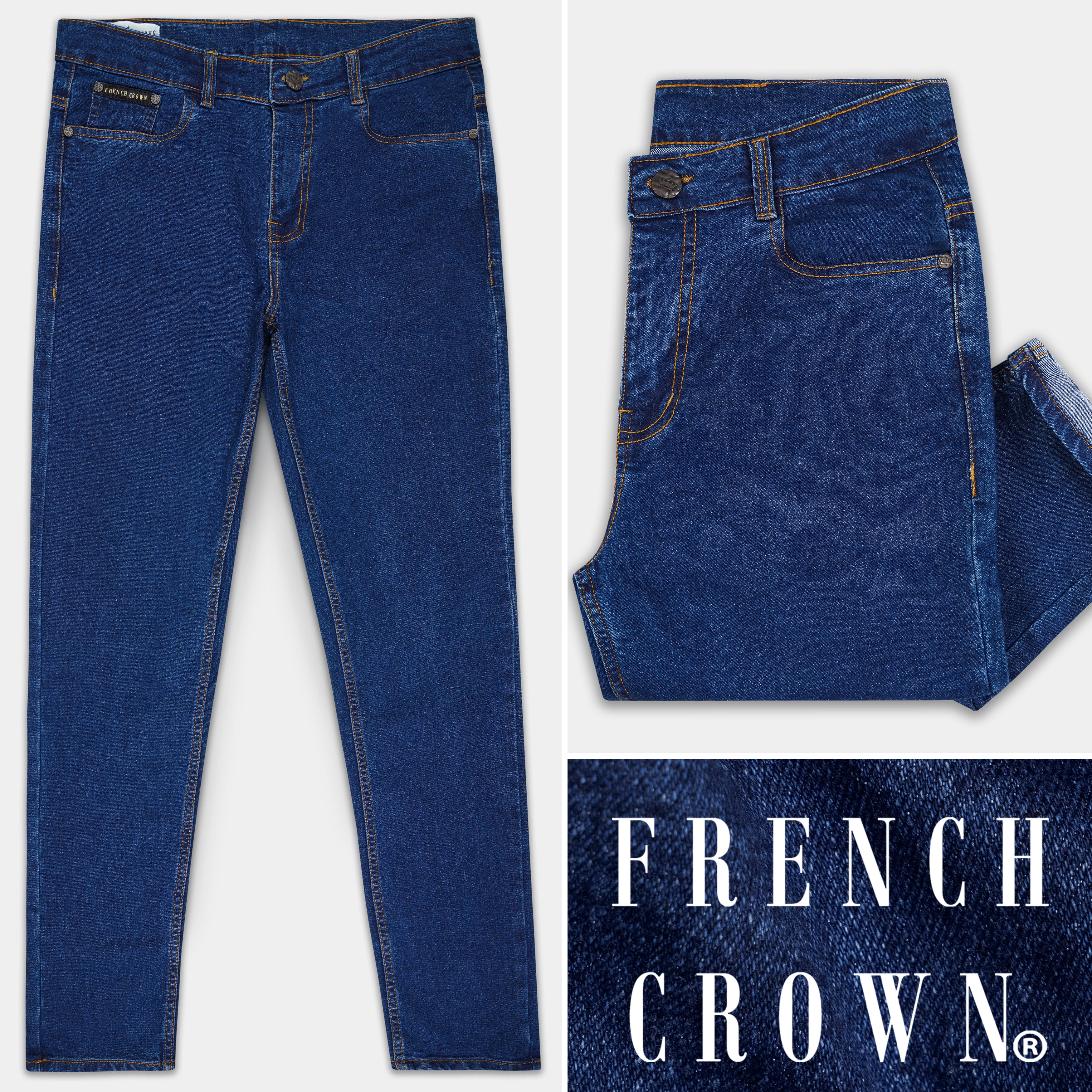 Blue Whale Slim Fit Mid-Rise Clean Look Stretchable Denim Jeans