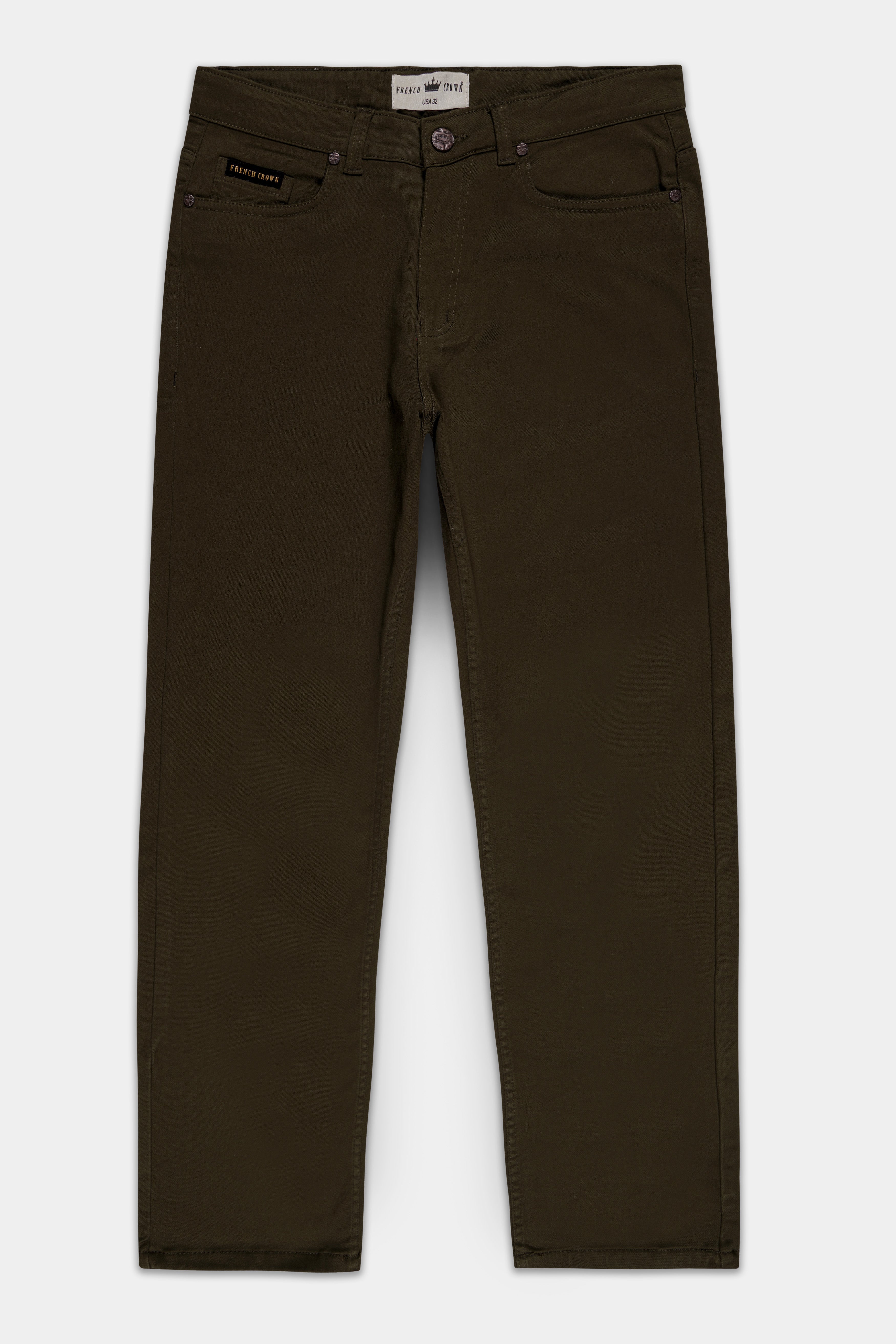 Mondo Brown Rinsed Clean Look Stretchable Denim