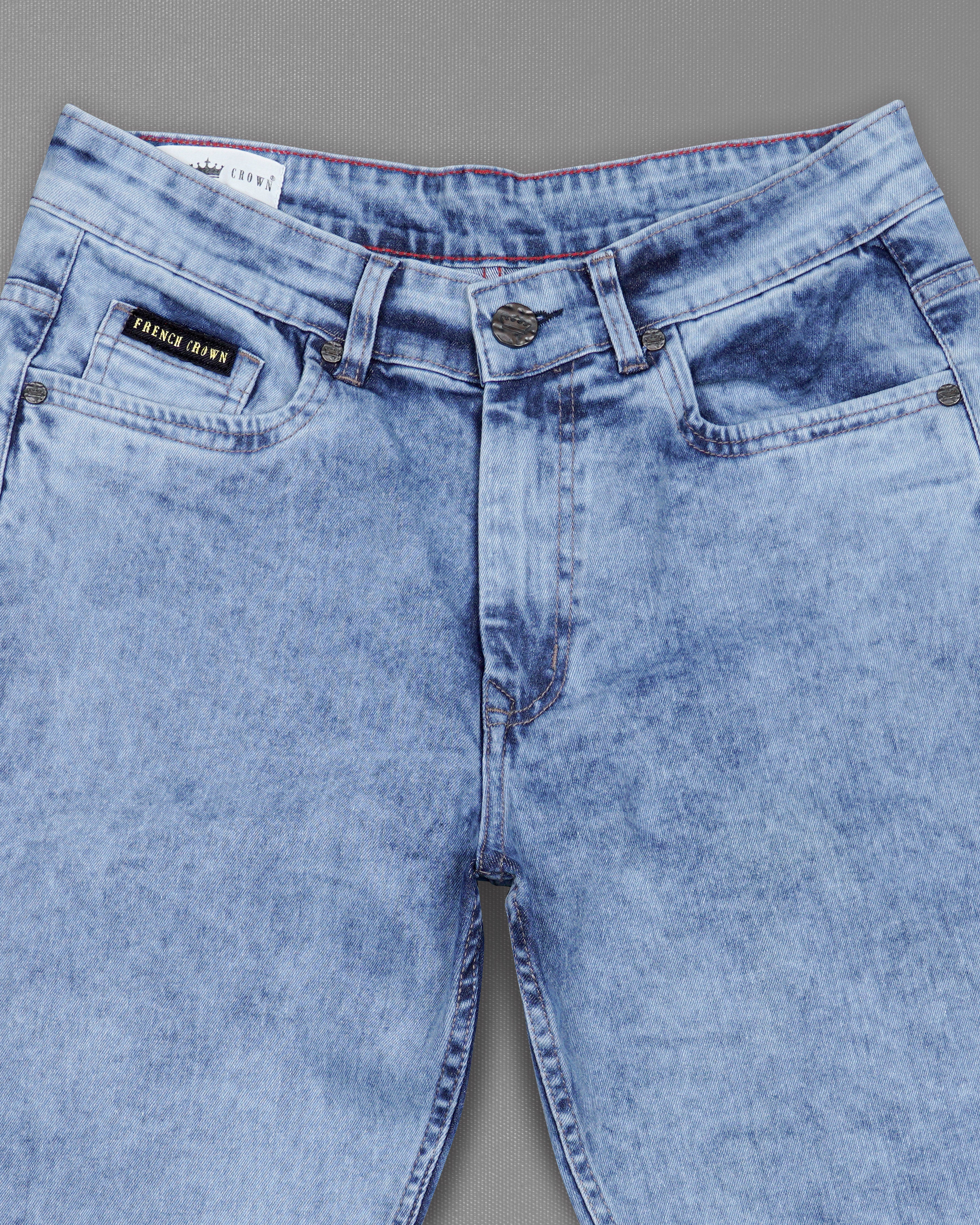 Ship Cove Blue Stone Wash Hand Painted Stretchable Denim J147-ART-30, J147-ART-32, J147-ART-34, J147-ART-36, J147-ART-38, J147-ART-40