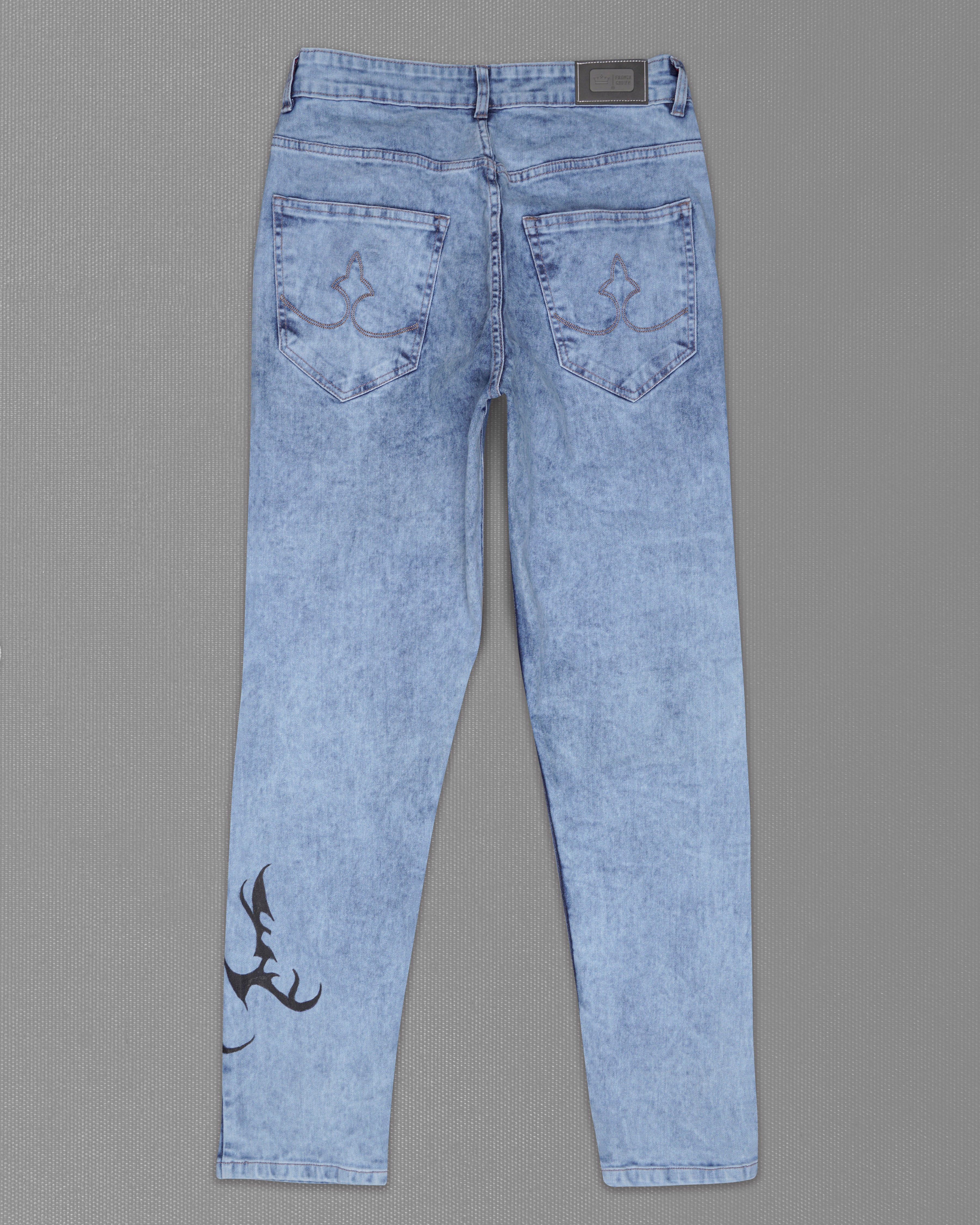 Ship Cove Blue Stone Wash Hand Painted Stretchable Denim J147-ART-30, J147-ART-32, J147-ART-34, J147-ART-36, J147-ART-38, J147-ART-40