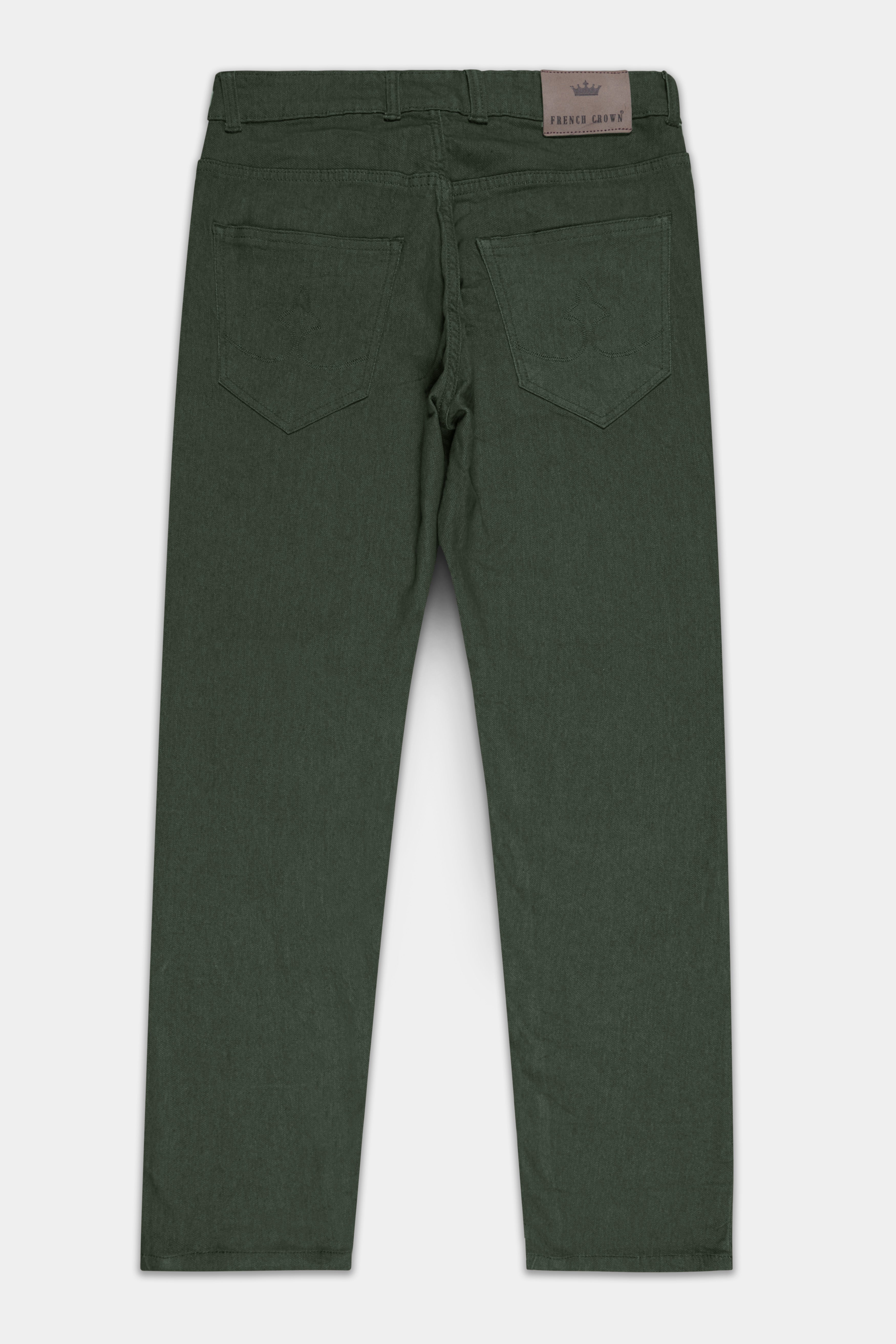 Wenge Green Rinse Wash Clean Look Stretchable Denim