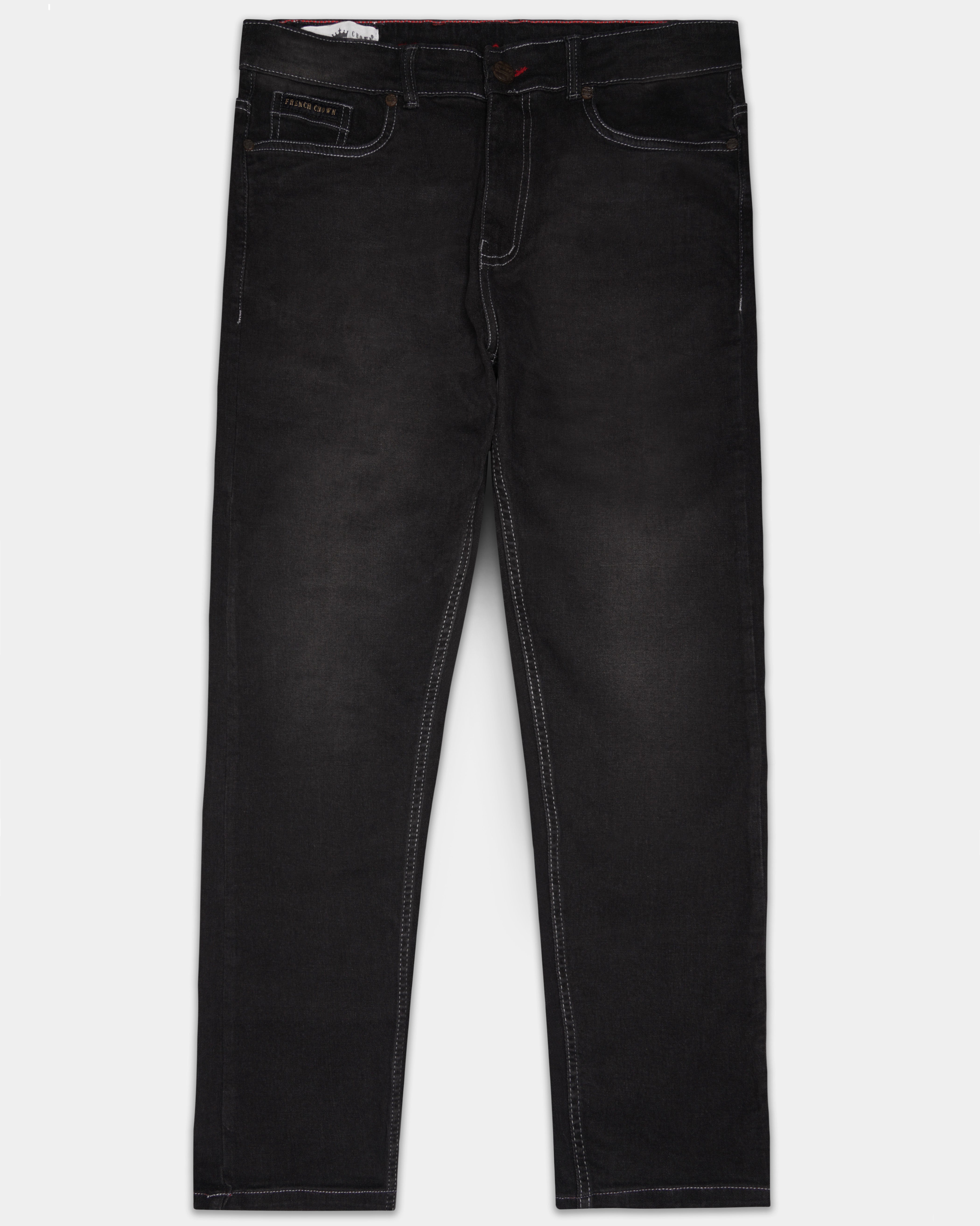 Haiti Black Slim Fit Mid-Rise Clean Look Stretchable Denim Jeans