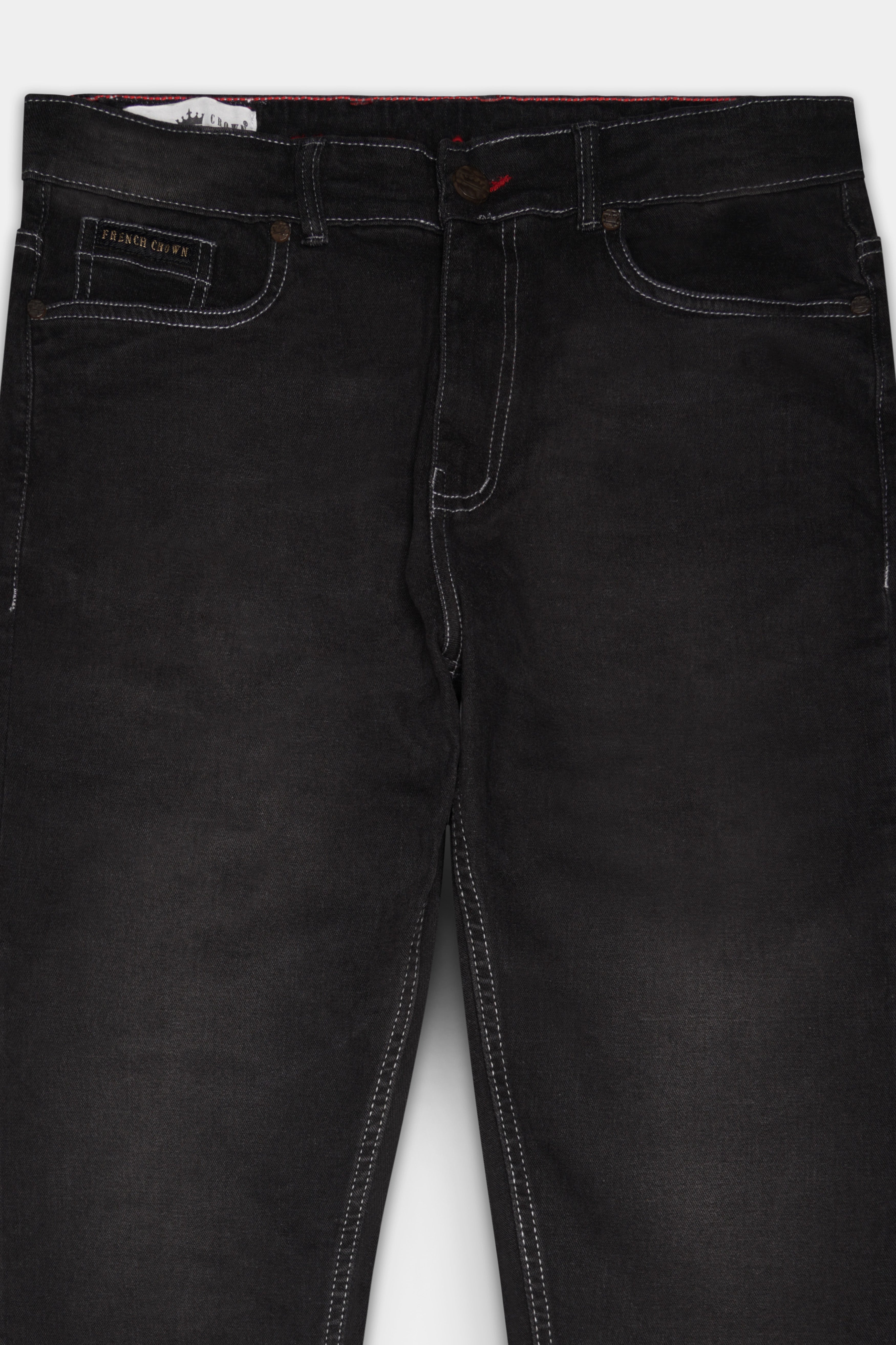Haiti Black Slim Fit Mid-Rise Clean Look Stretchable Denim Jeans
