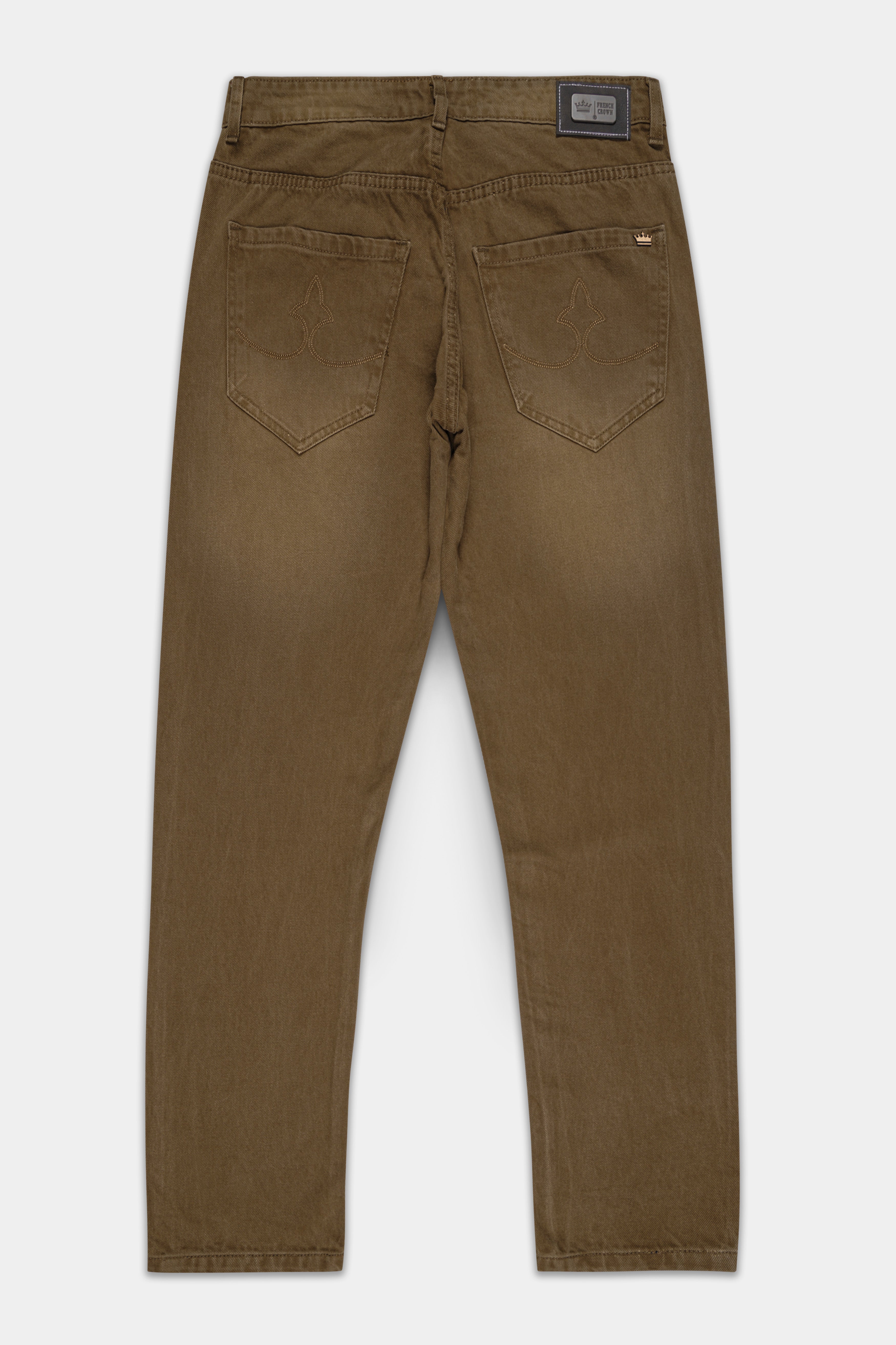 Dark Taupe Brown Rinse Denim