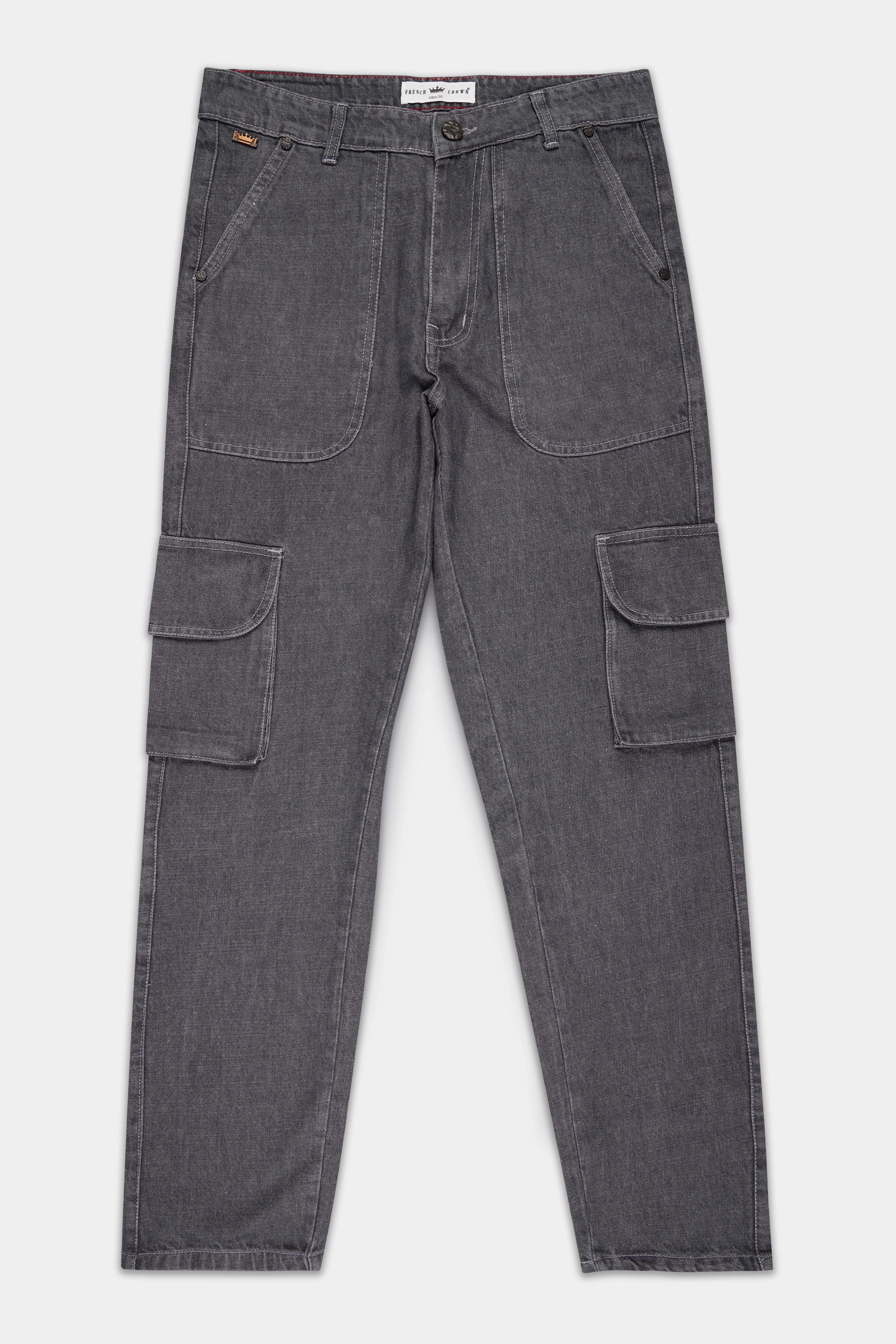 Smokey Gray Rinse Wash Cargo Denim