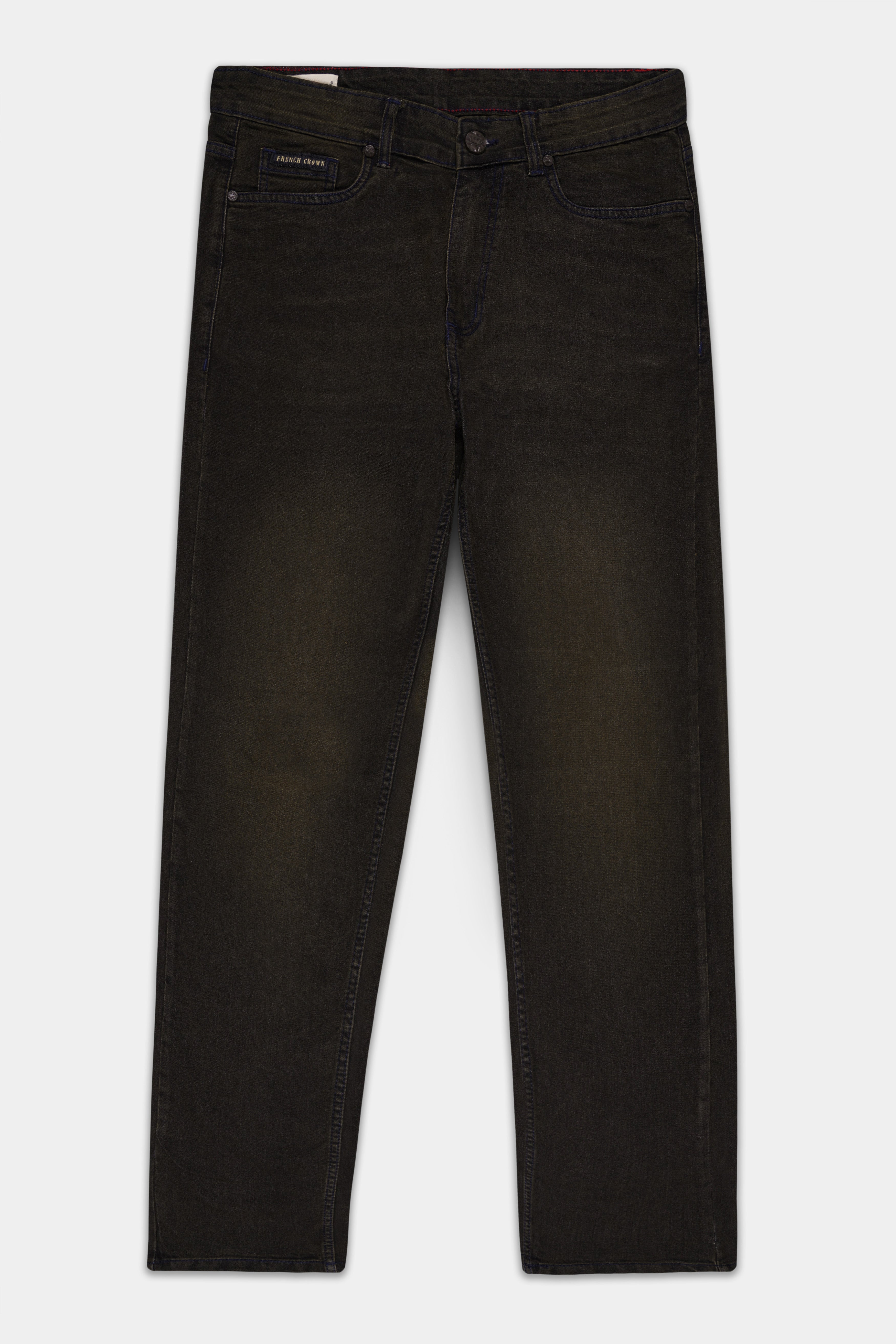 Bistro Brown Hand Sanding Stretchable Denim