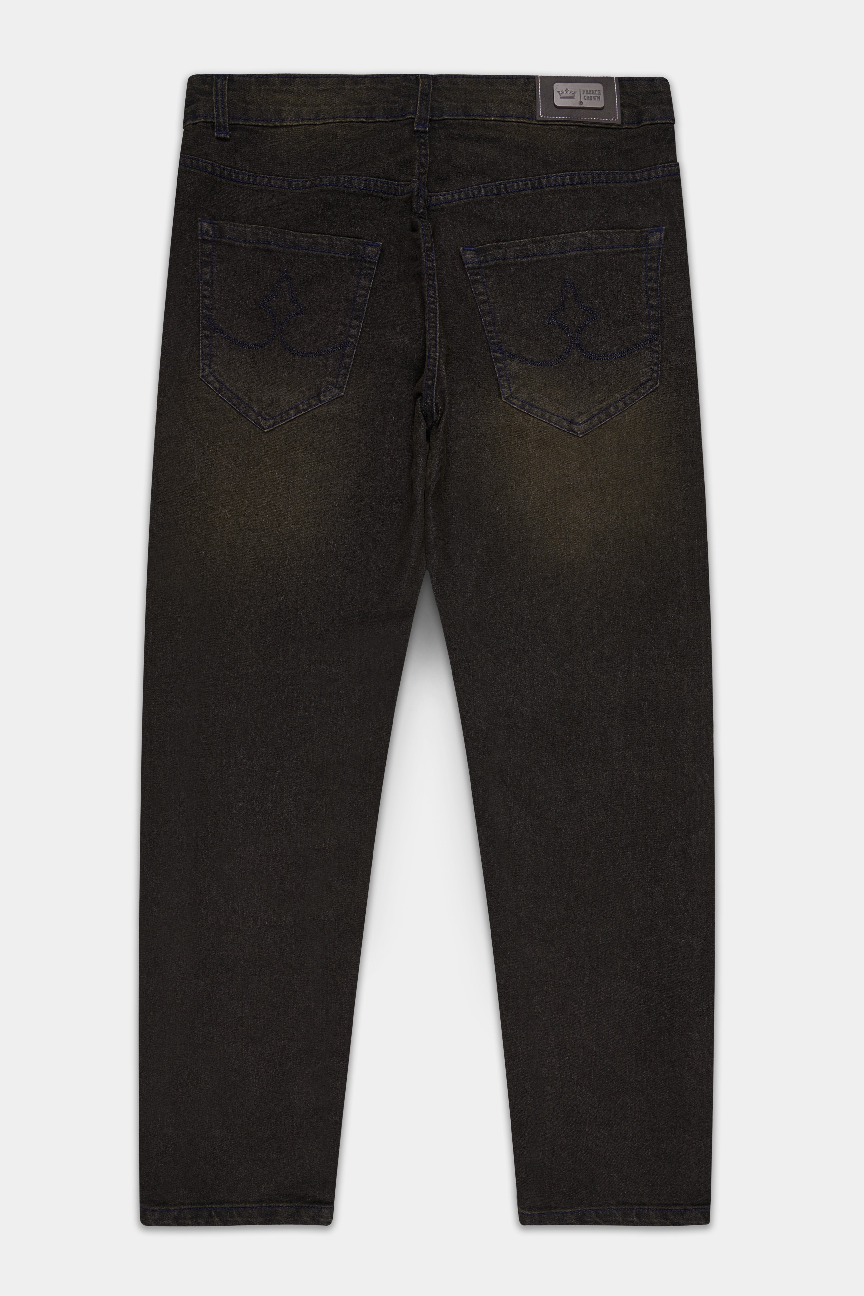 Bistro Brown Hand Sanding Stretchable Denim