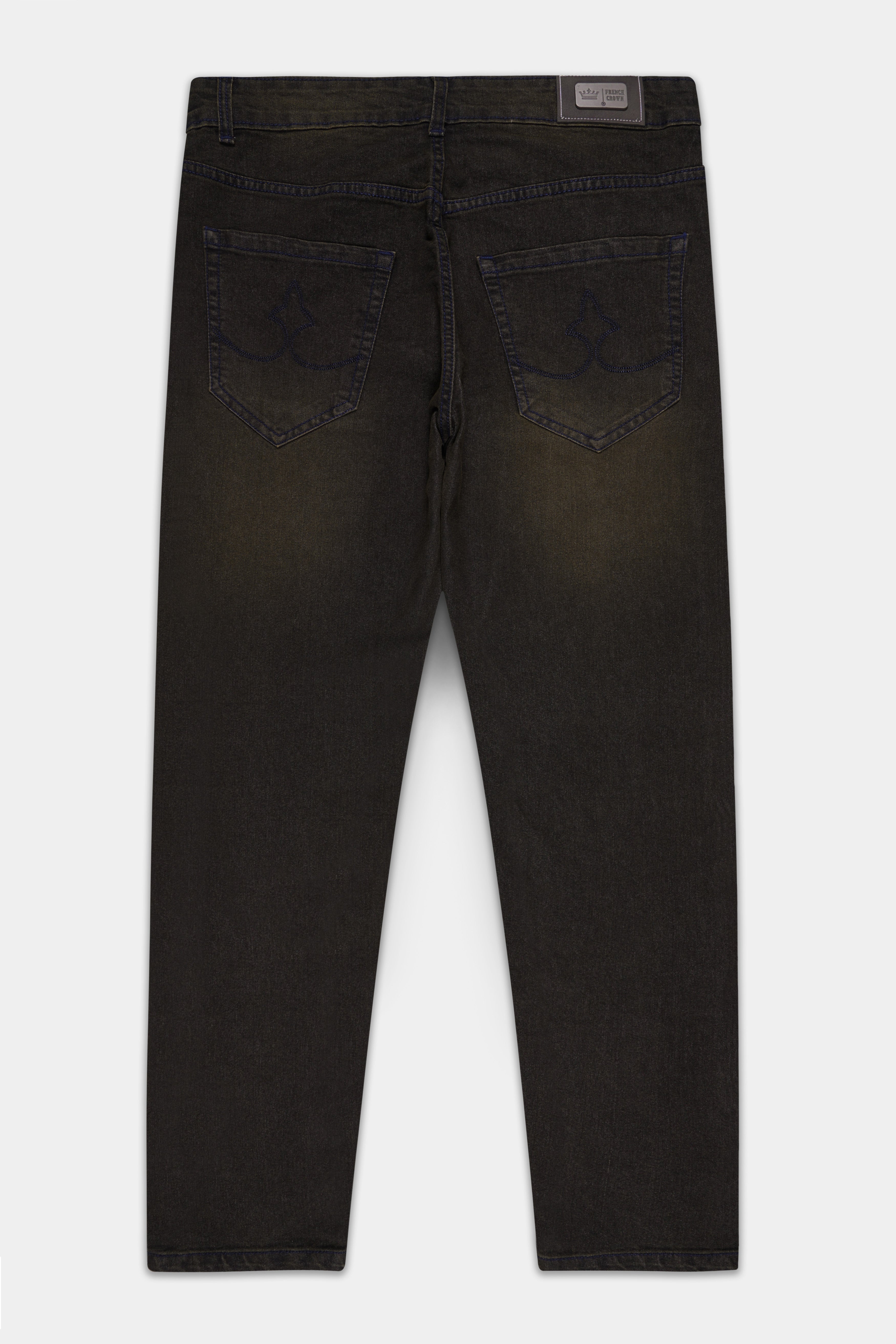 Bistro Brown Hand Sanding Stretchable Denim