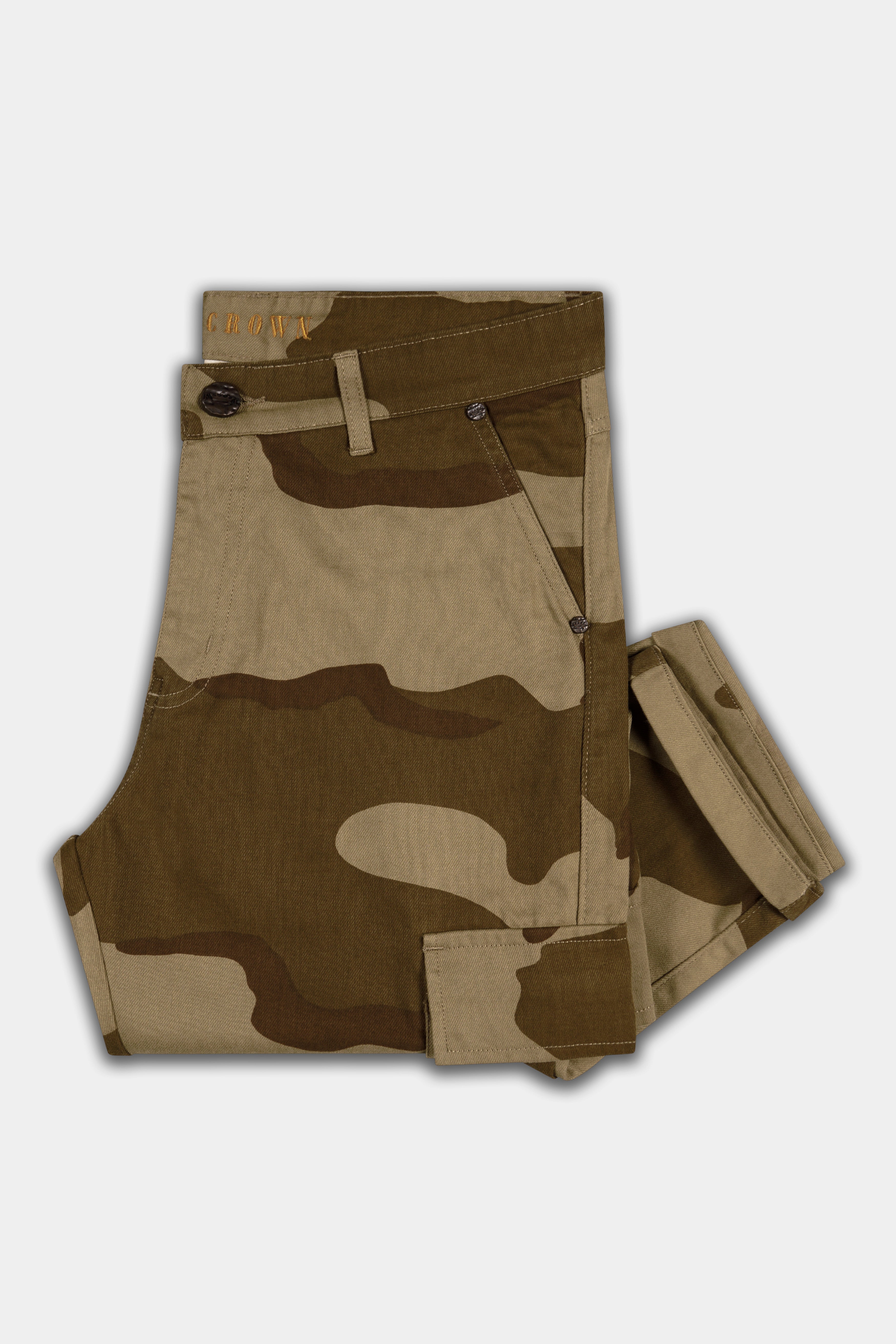 Sandrift Brown and Otter Dark Brown Camouflage Cargo Pant