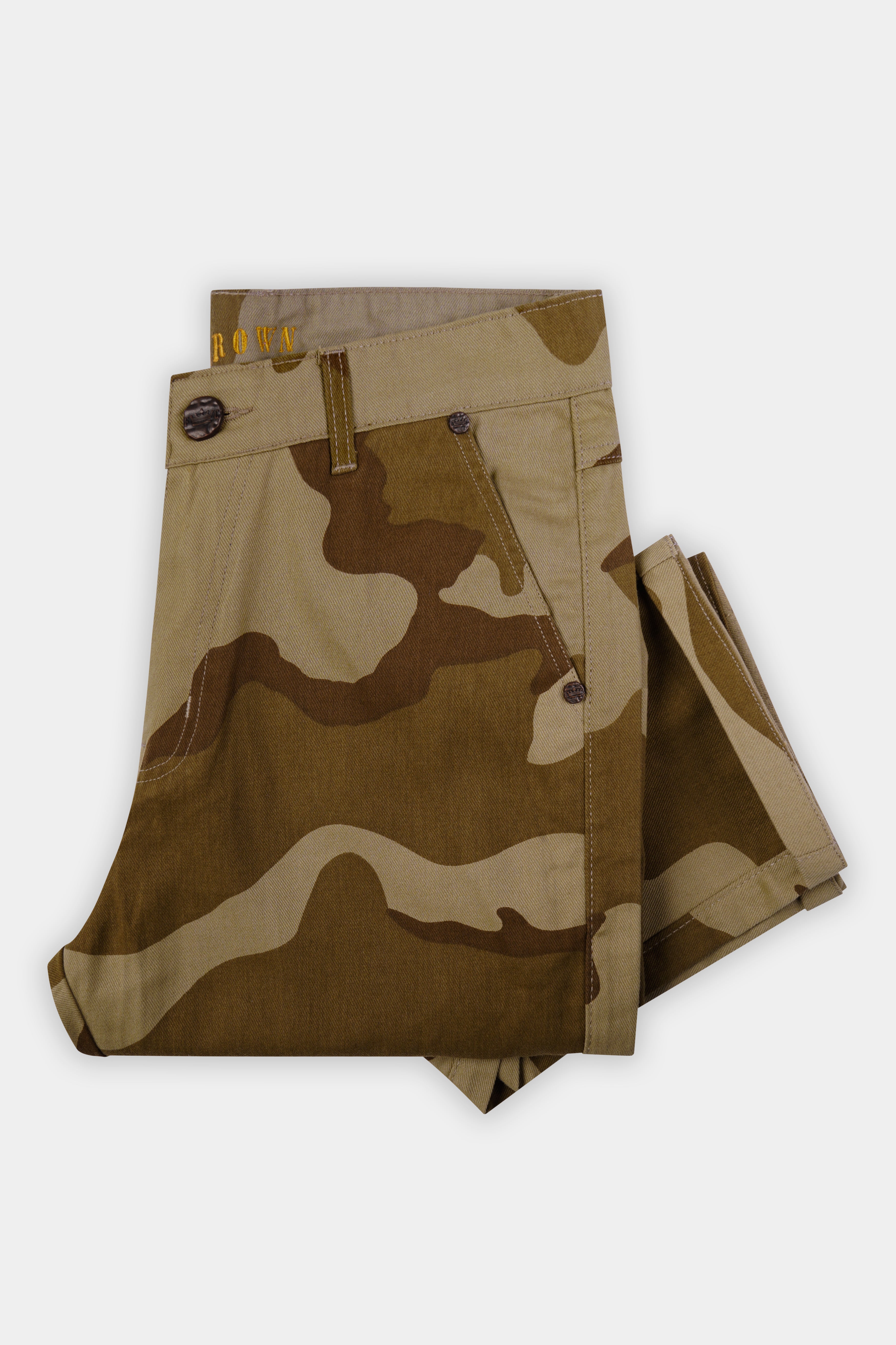 Sandrift Brown and Otter Dark Brown Camouflage Cargo Pant