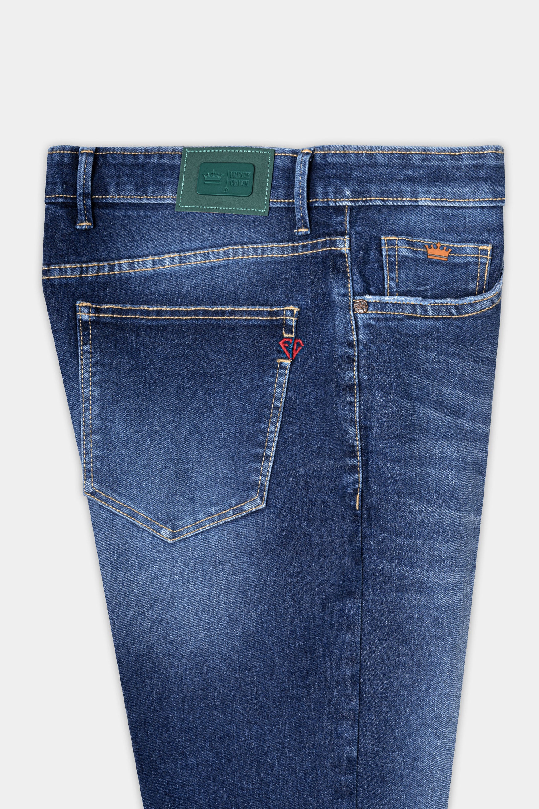 Fiord Blue Whiskering Wash Stretchable Denim