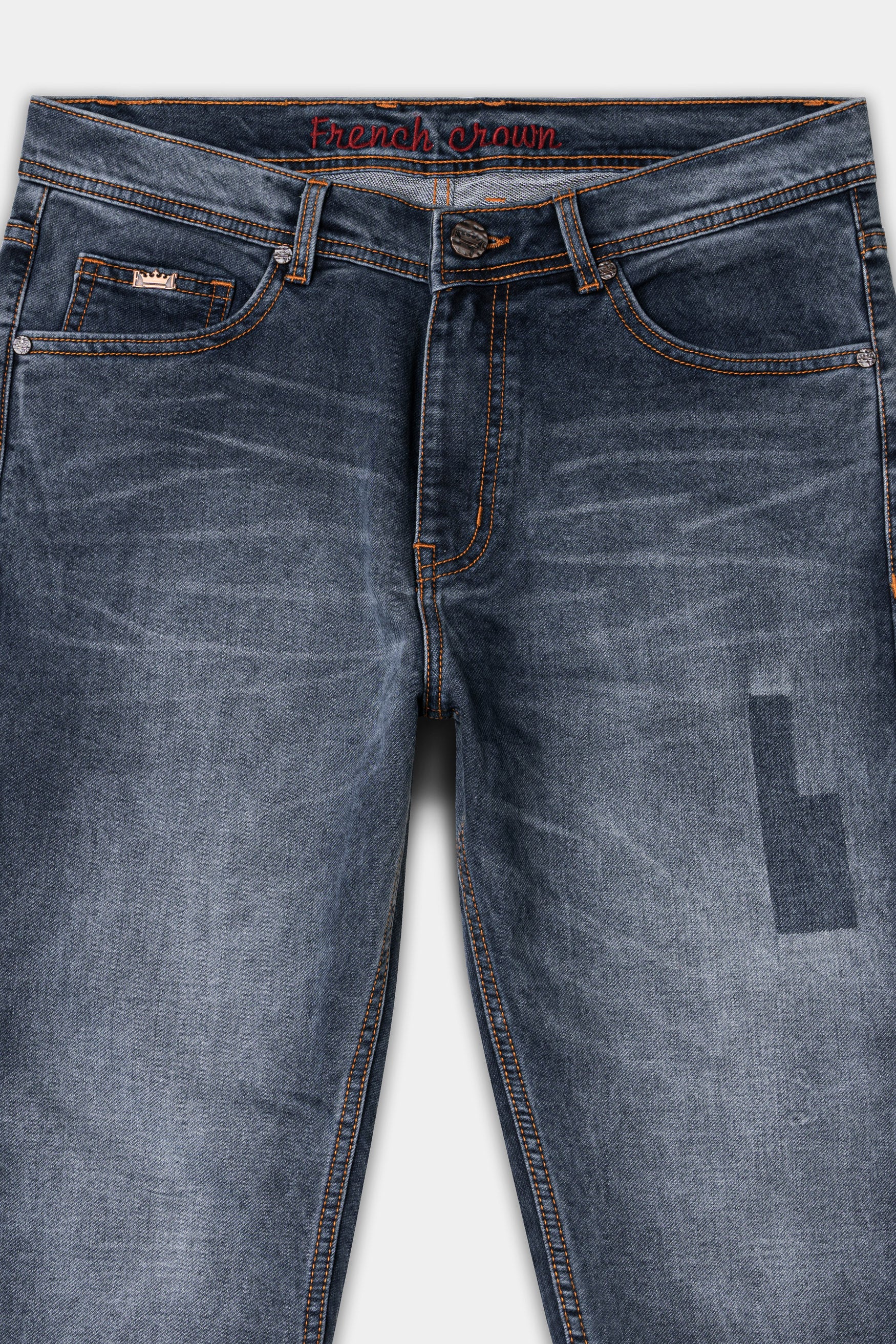 Scarpa Gray Slim Fit Mid-Rise Clean Look Denim Jeans