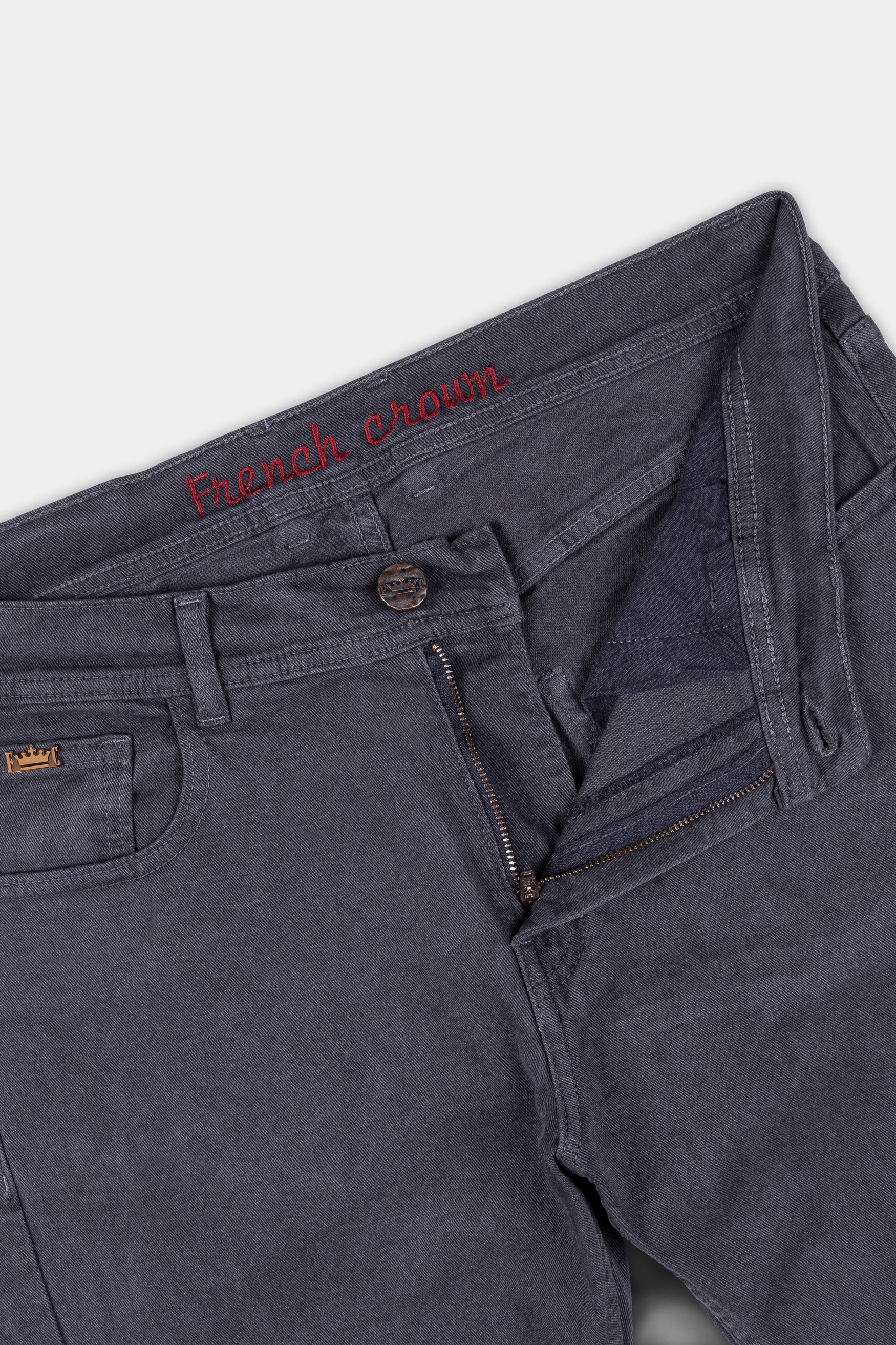 Trout Gray Slim Fit Clean Look Stretchable Denim