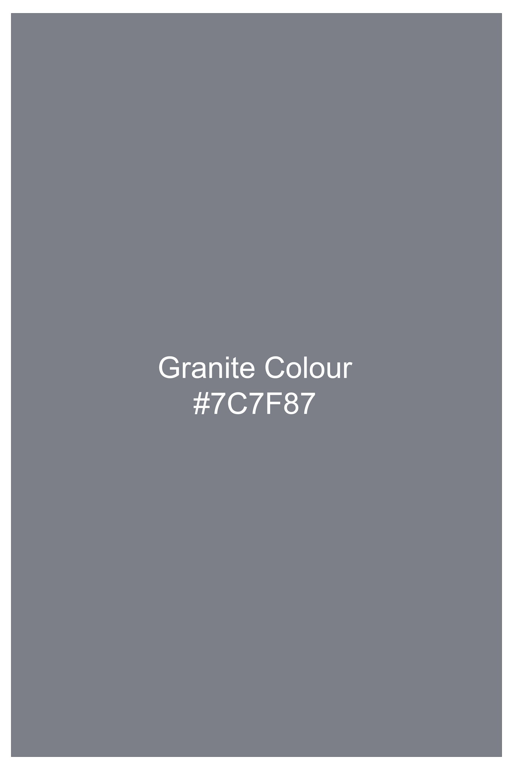 Granite Gray Whiskering Wash Stretchable Denim
