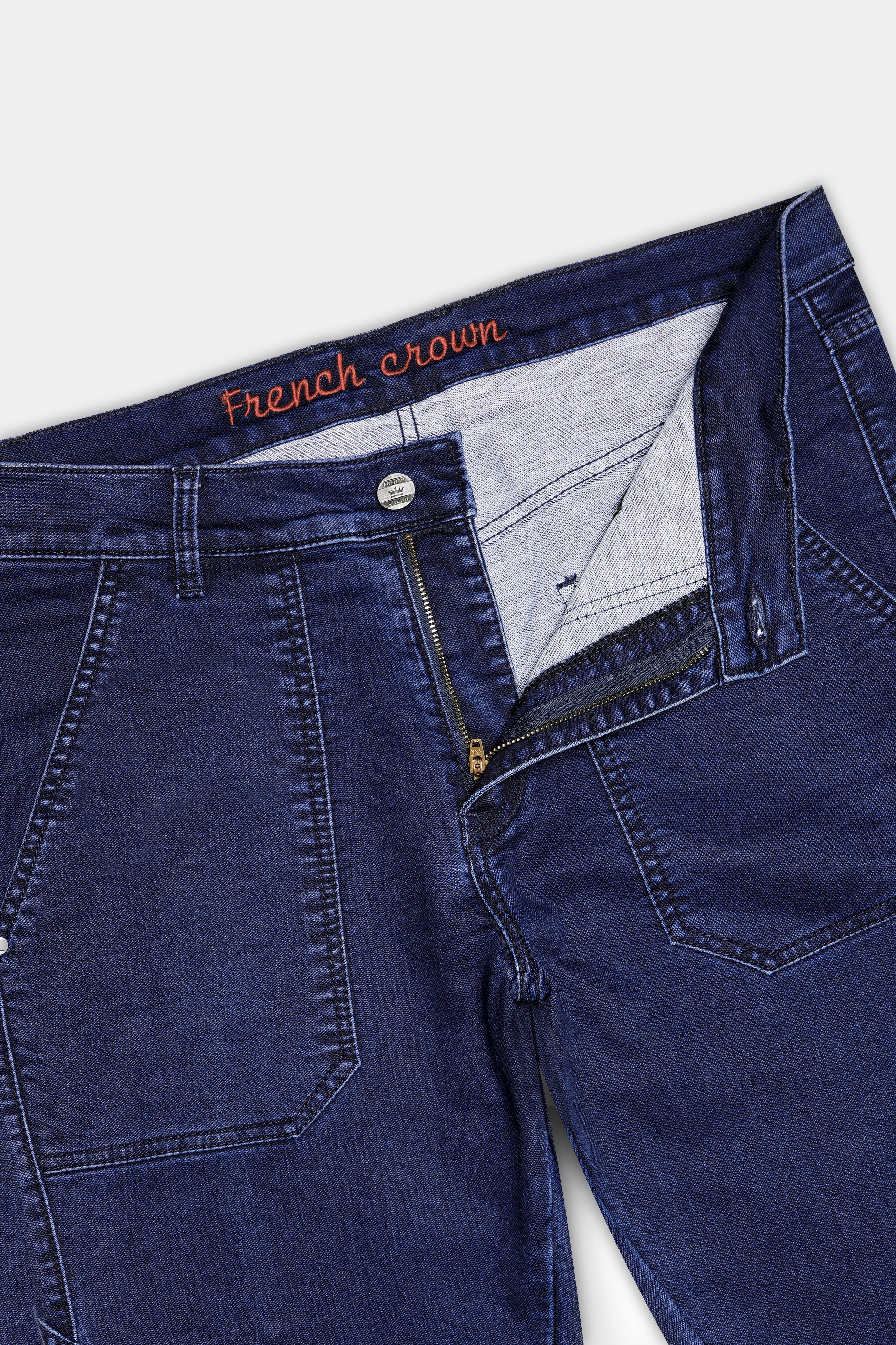 Berry Blue Clean Look Stretchble Denim