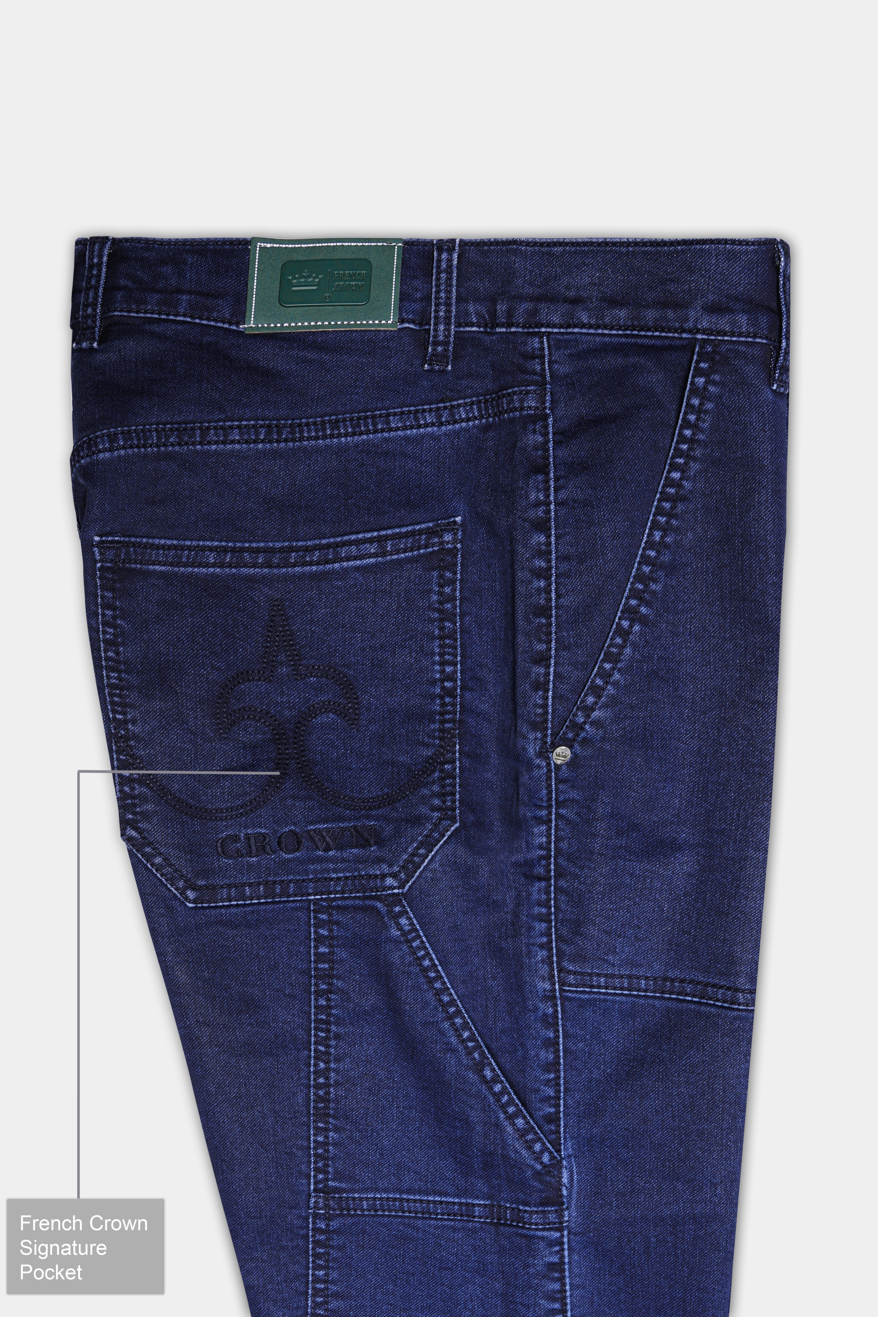 Berry Blue Clean Look Stretchble Denim