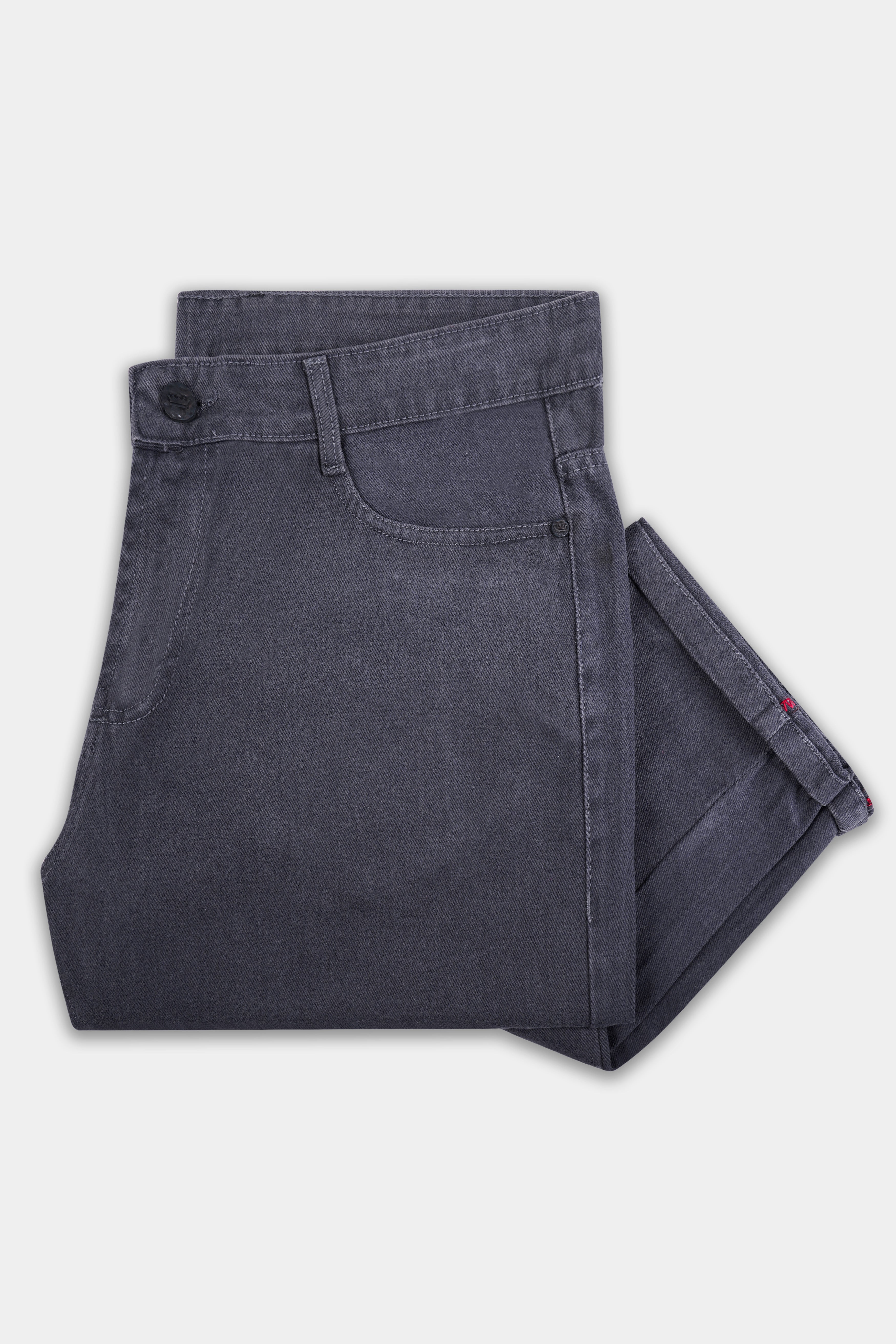 Shadow Gray Slim Fit Mid-Rise Clean Look Stretchable Denim