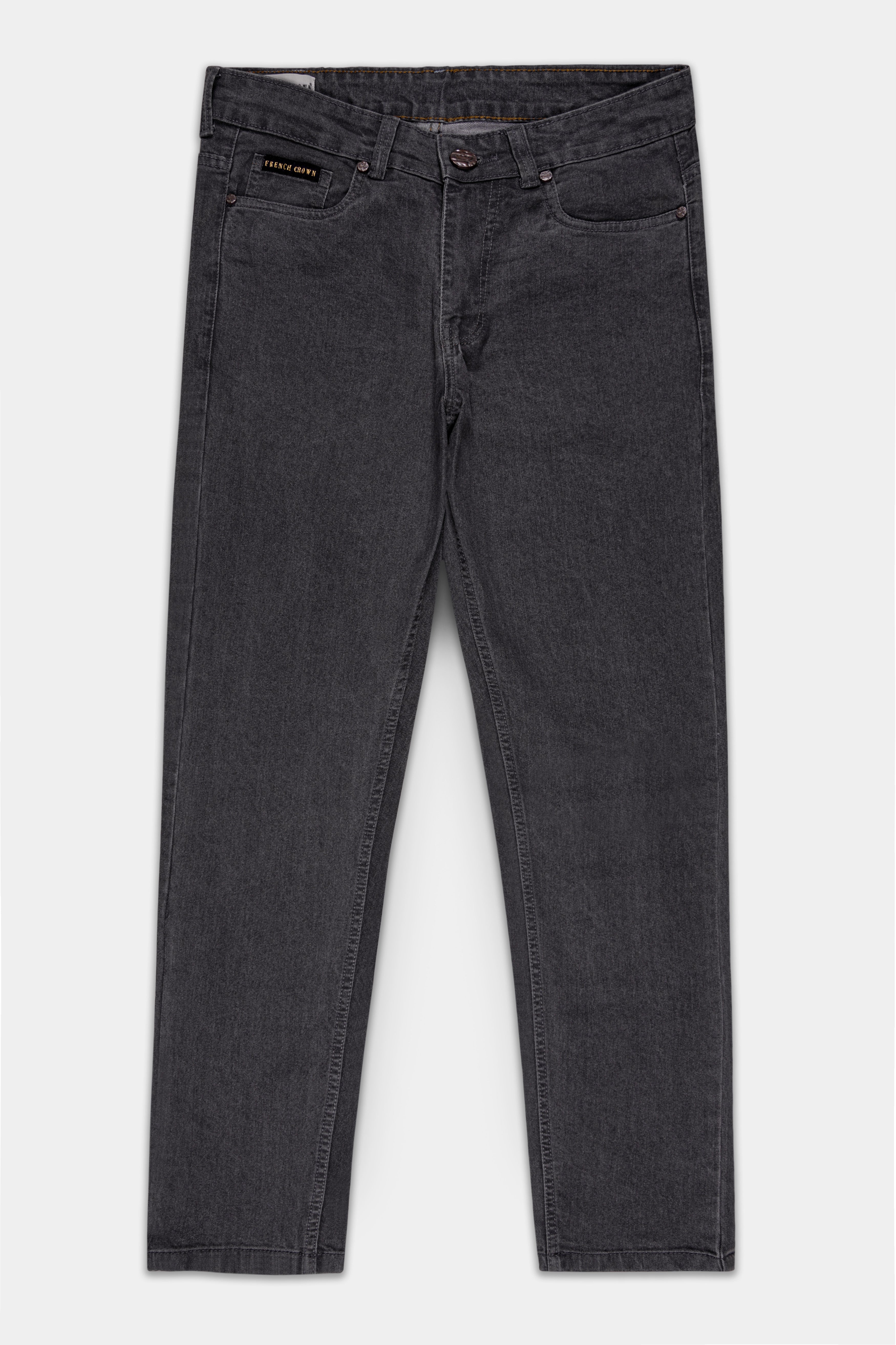 Fuscous Gray Slim Fit Mid-Rise Clean Look Stretchable Denim