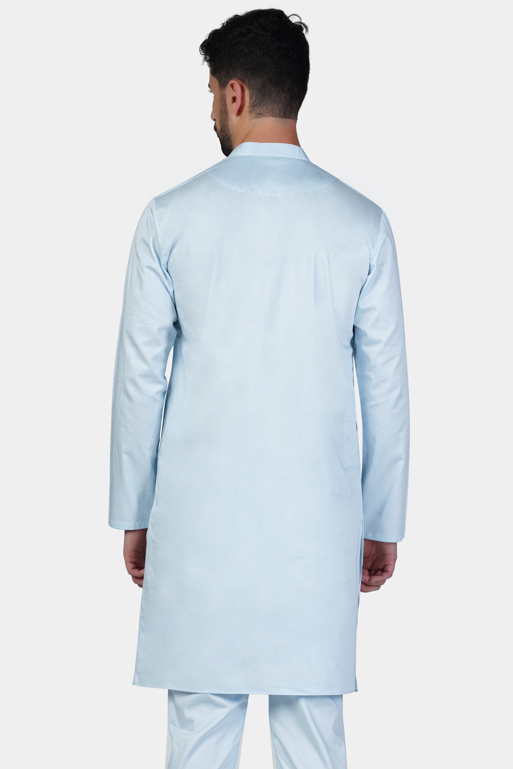 Botticelli Blue Subtle Sheen Super Soft Premium Cotton Kurta