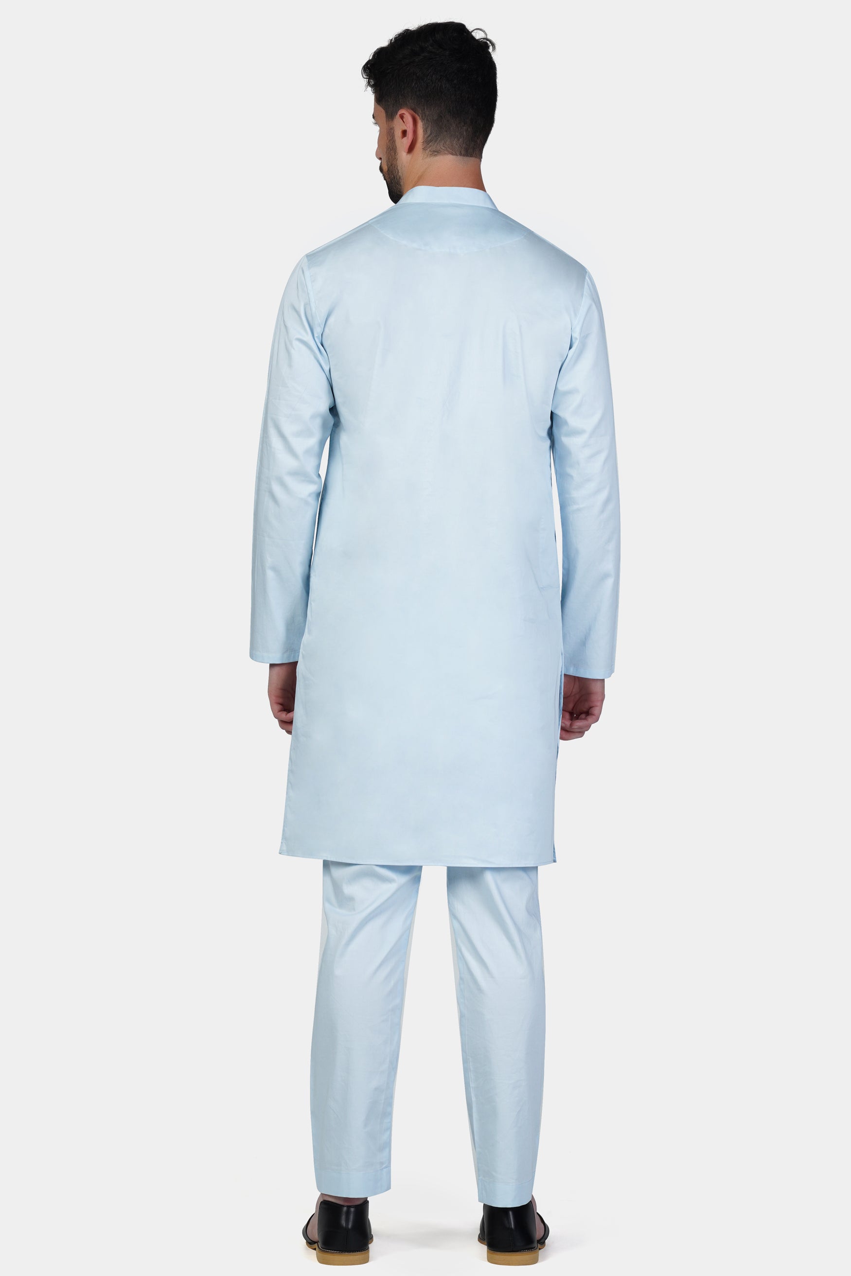 Botticelli Blue Subtle Sheen Super Soft Premium Cotton Kurta