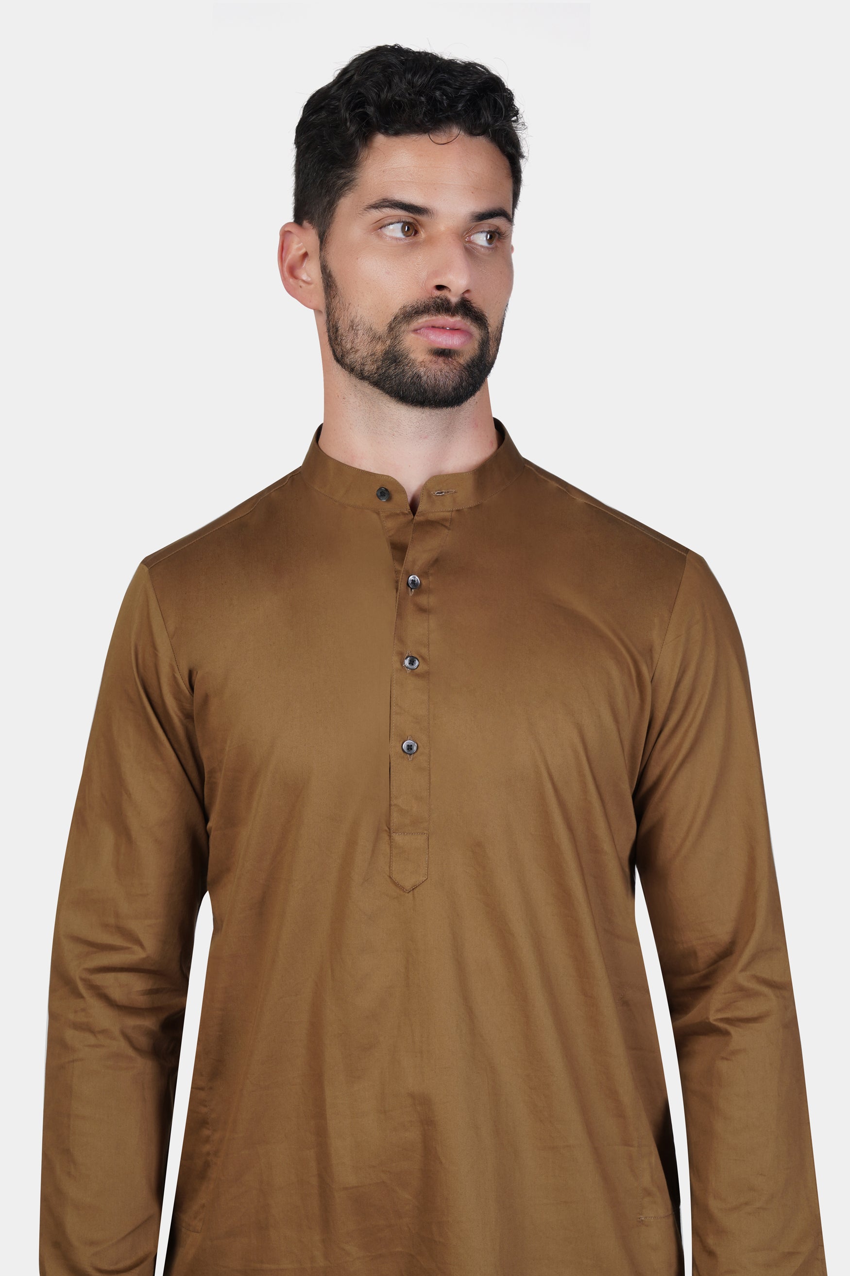 Nutmeg Brown Subtle Sheen Super Soft Premium Cotton Kurta