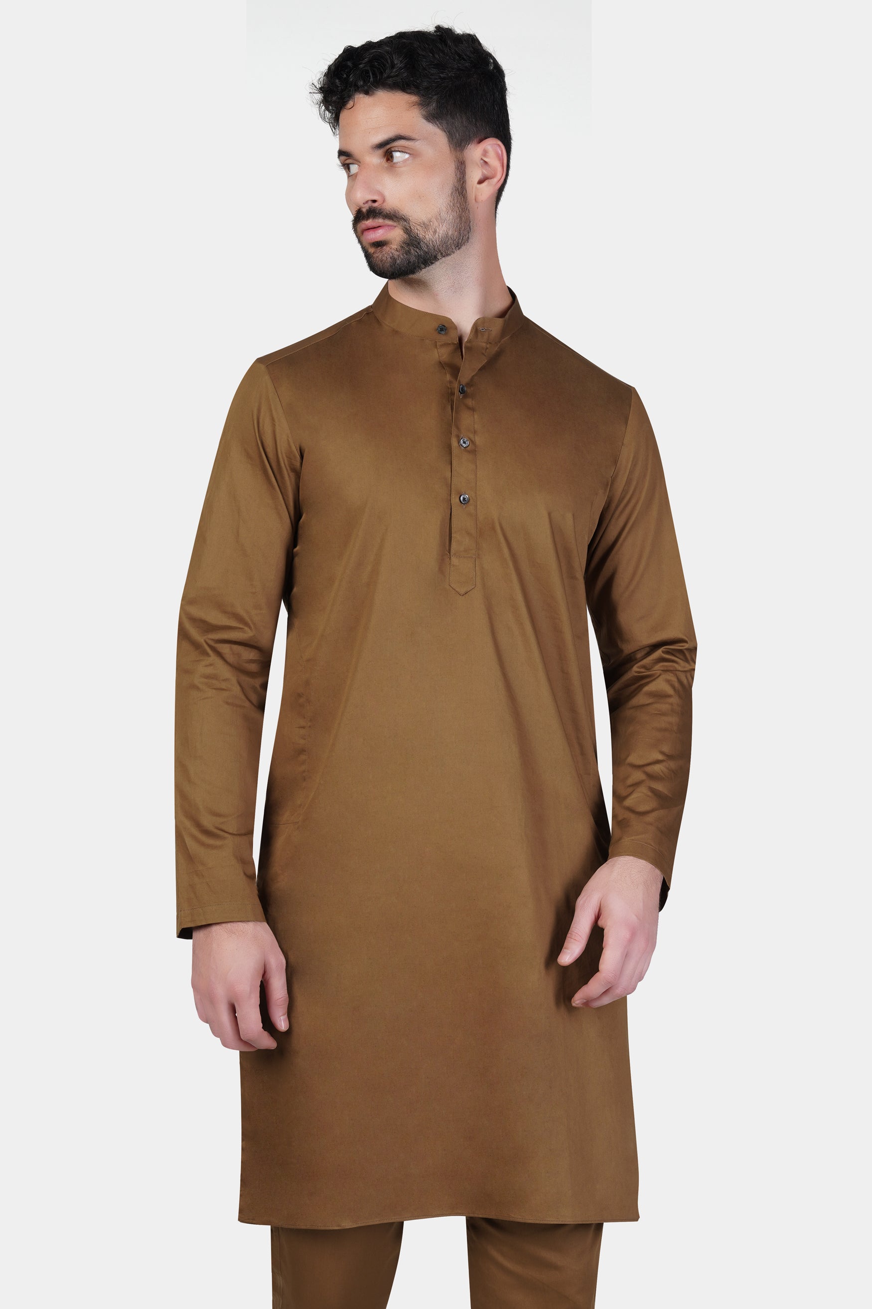 Nutmeg Brown Subtle Sheen Super Soft Premium Cotton Kurta