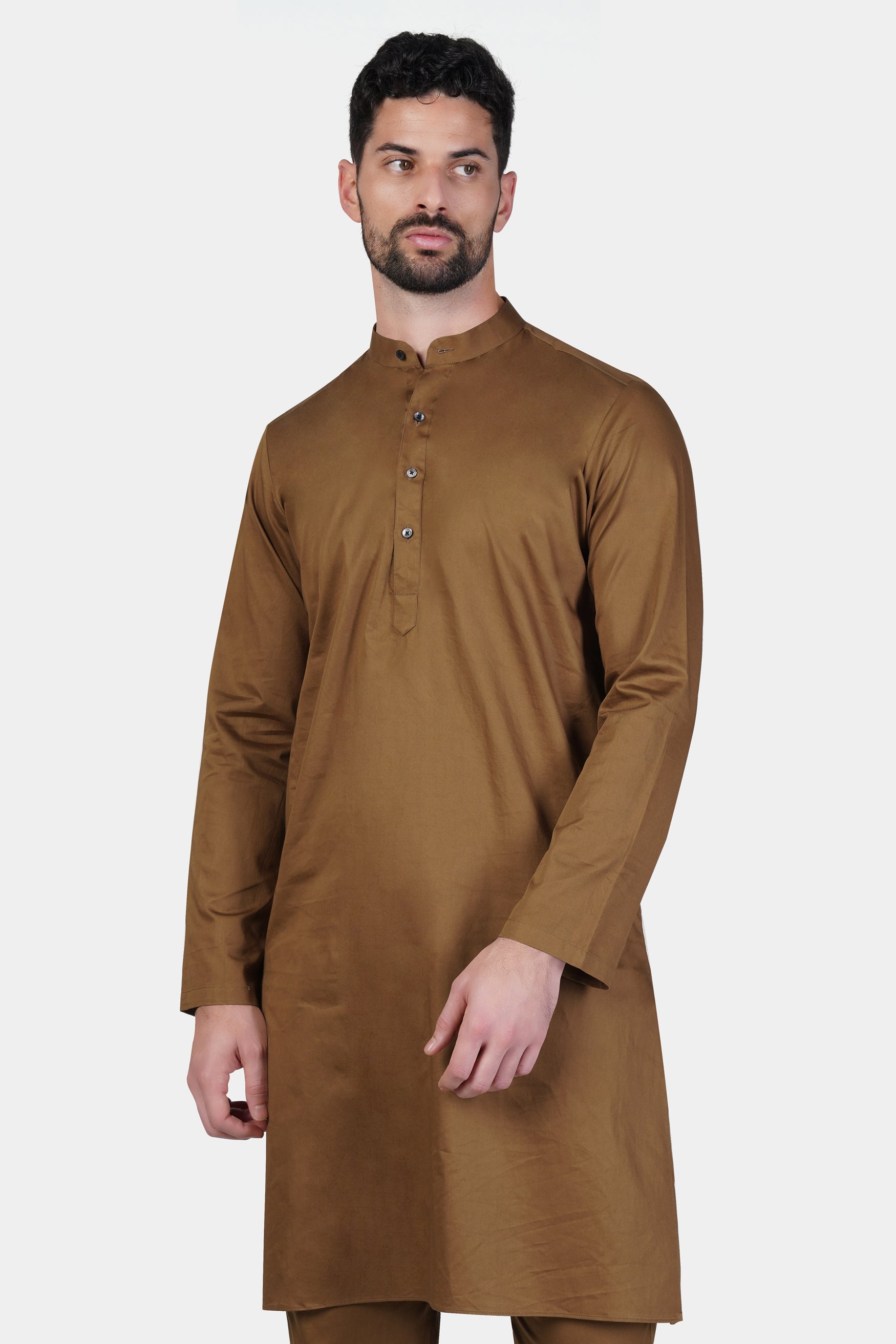 Nutmeg Brown Subtle Sheen Super Soft Premium Cotton Kurta