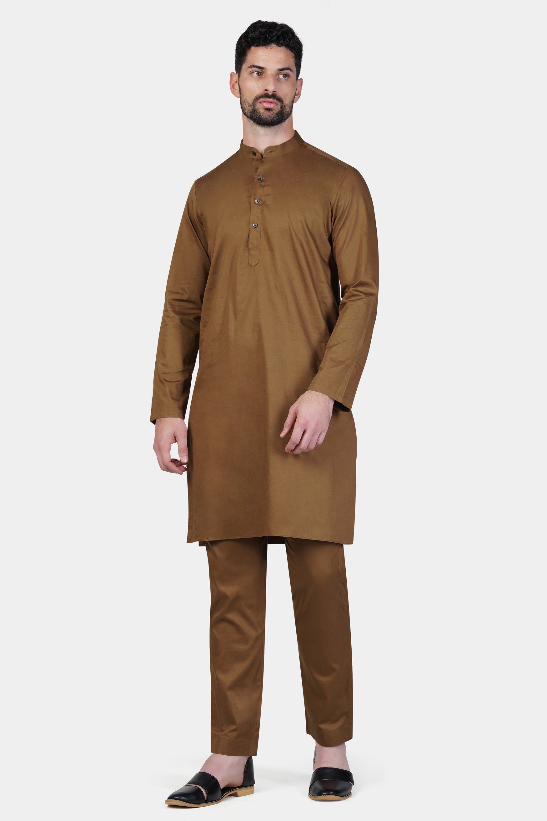 Nutmeg Brown Subtle Sheen Super Soft Premium Cotton Kurta