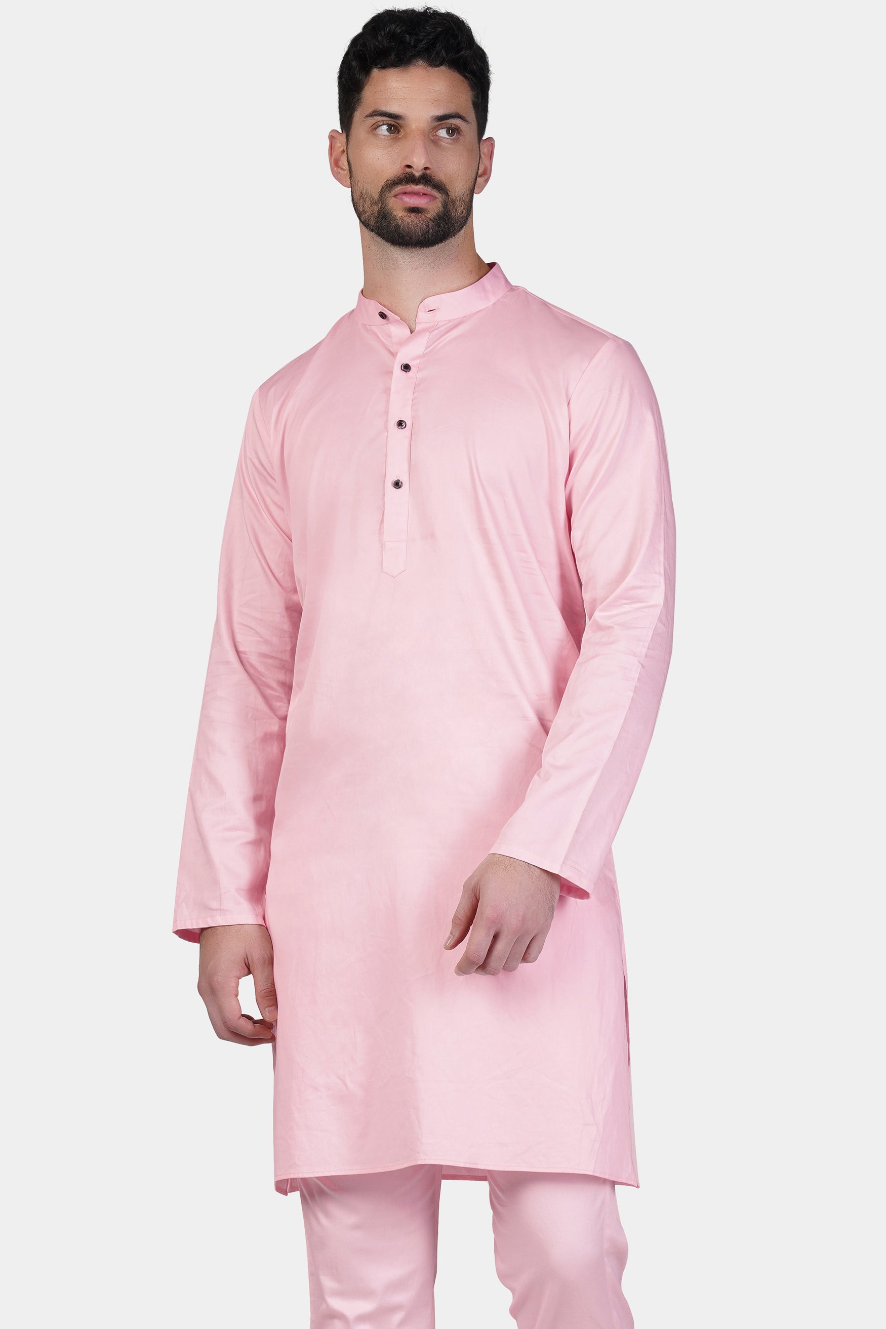 Pastel Pink Subtle Sheen Super Soft Premium Cotton Kurta