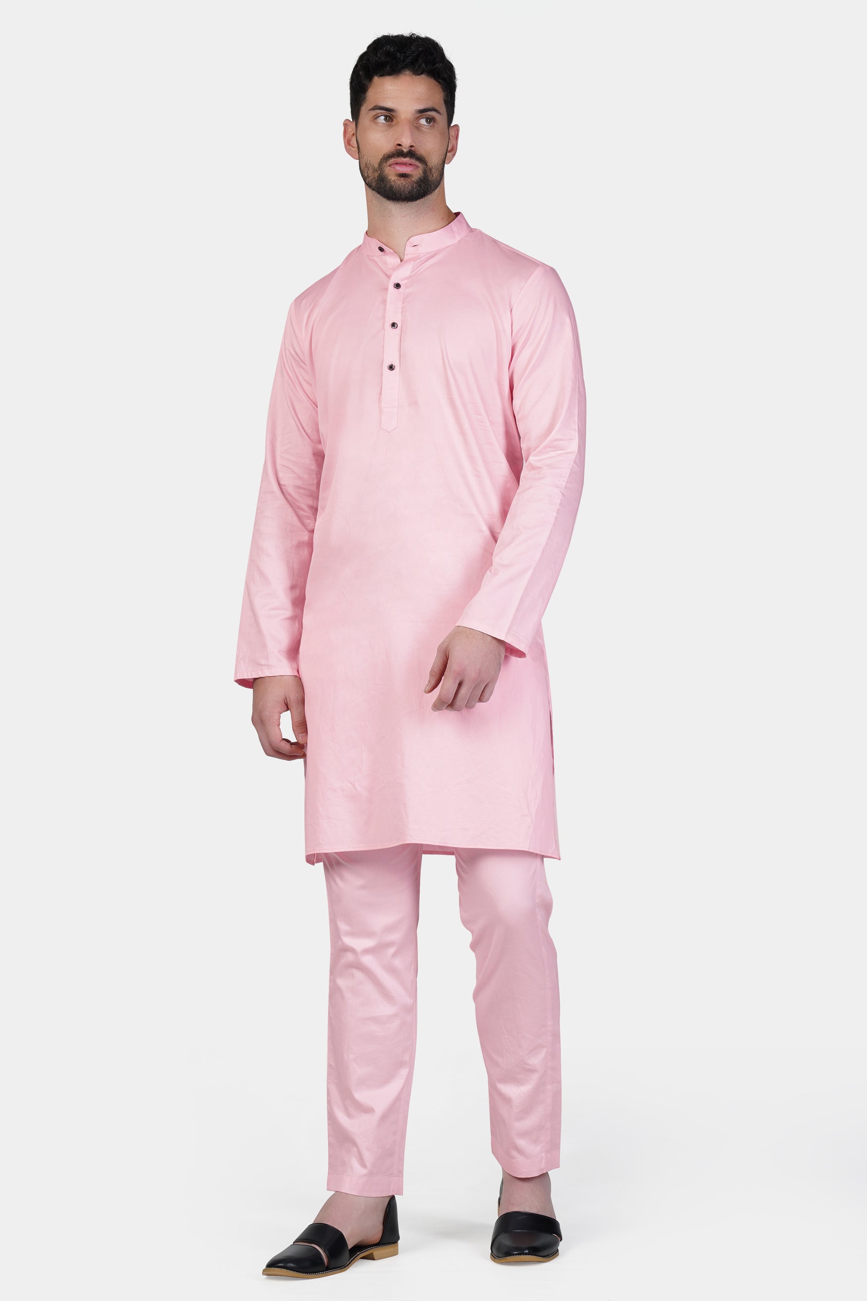 Pastel Pink Subtle Sheen Super Soft Premium Cotton Kurta