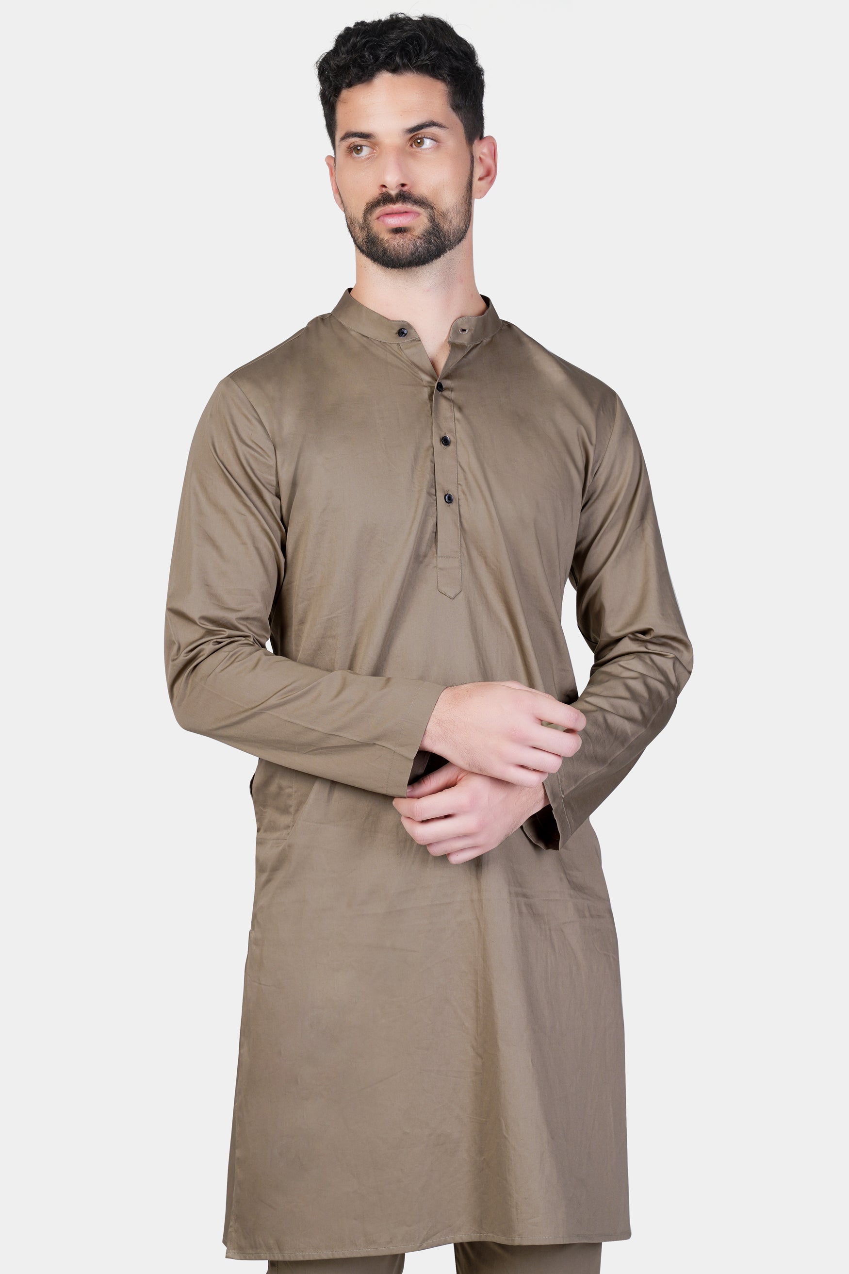 Arrowtown Brown Subtle Sheen Super Soft Premium Cotton Kurta