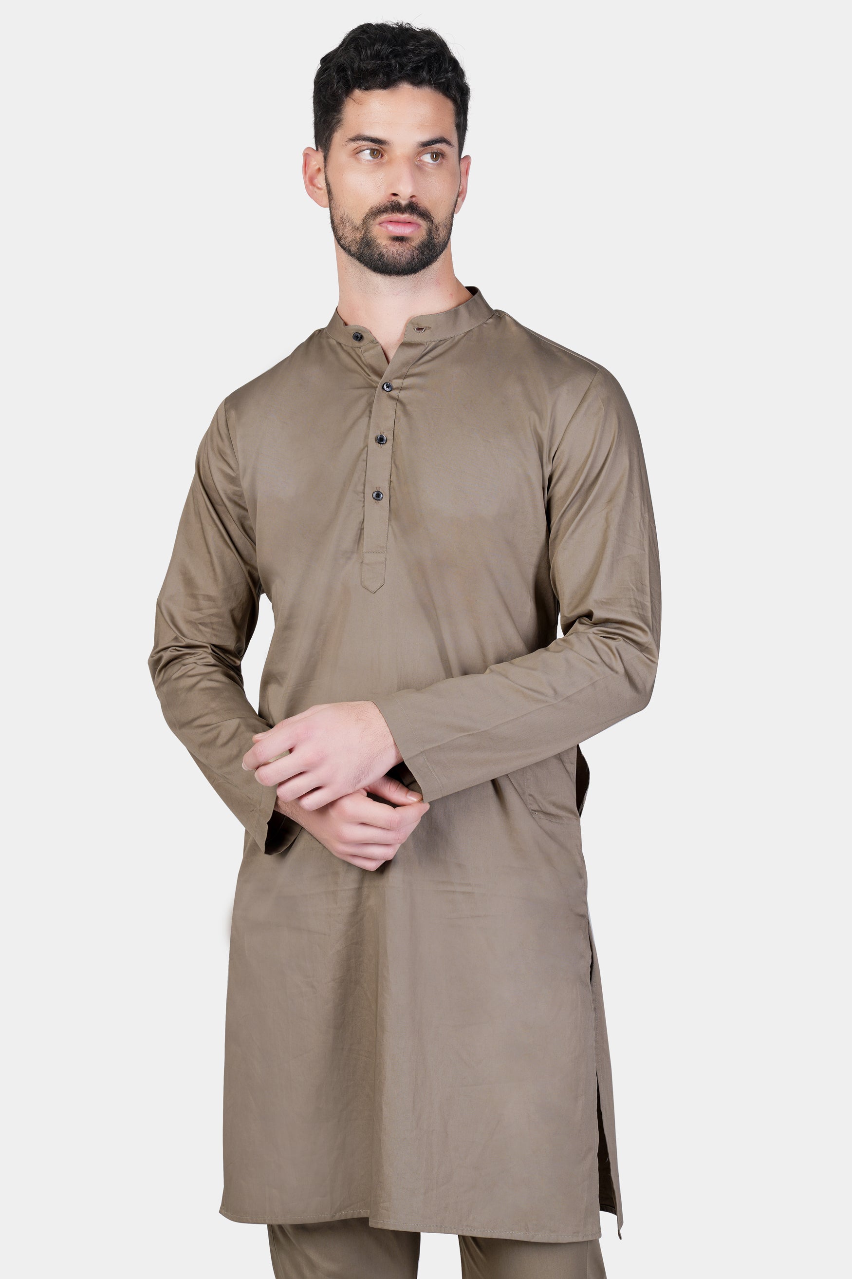 Arrowtown Brown Subtle Sheen Super Soft Premium Cotton Kurta