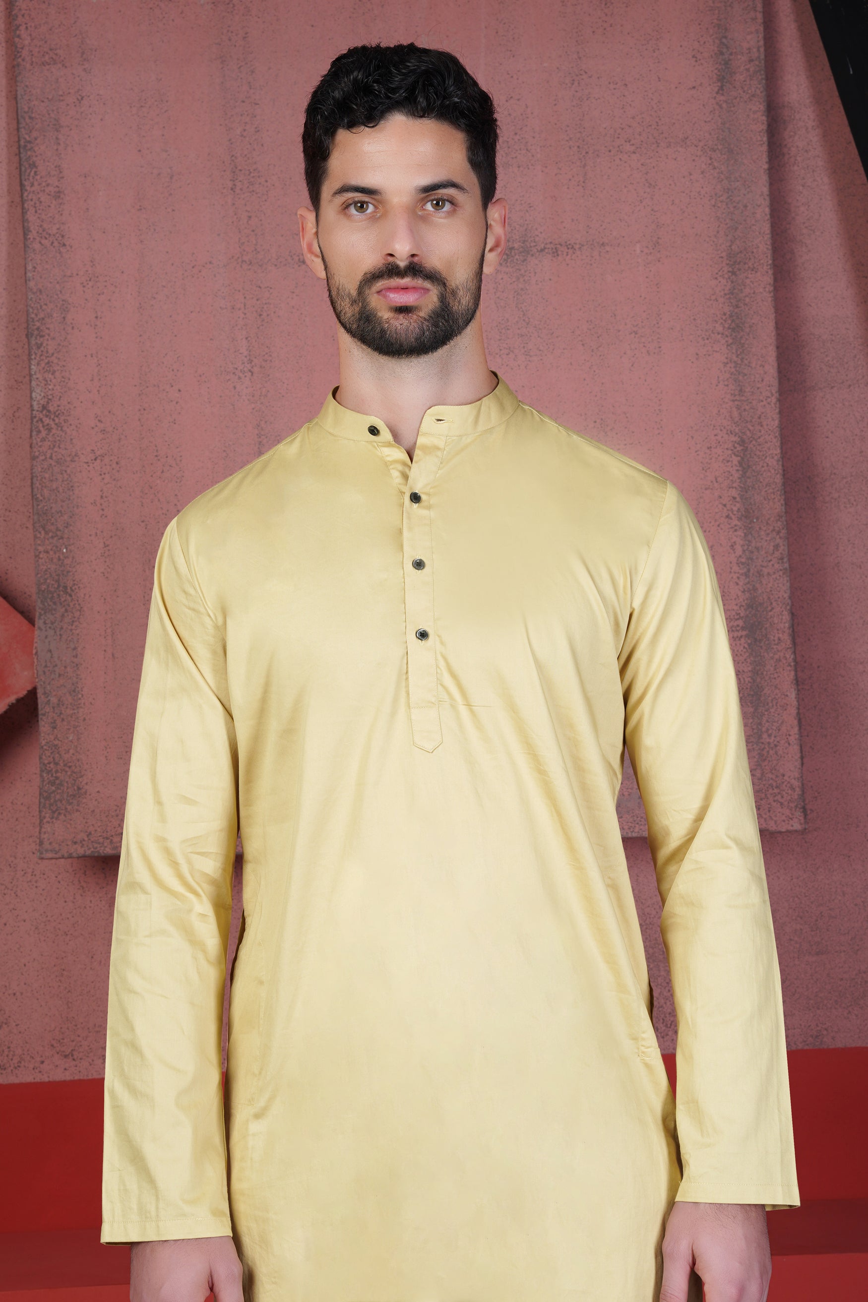 Sidecar Yellow Subtle Sheen Super Soft Premium Cotton Kurta