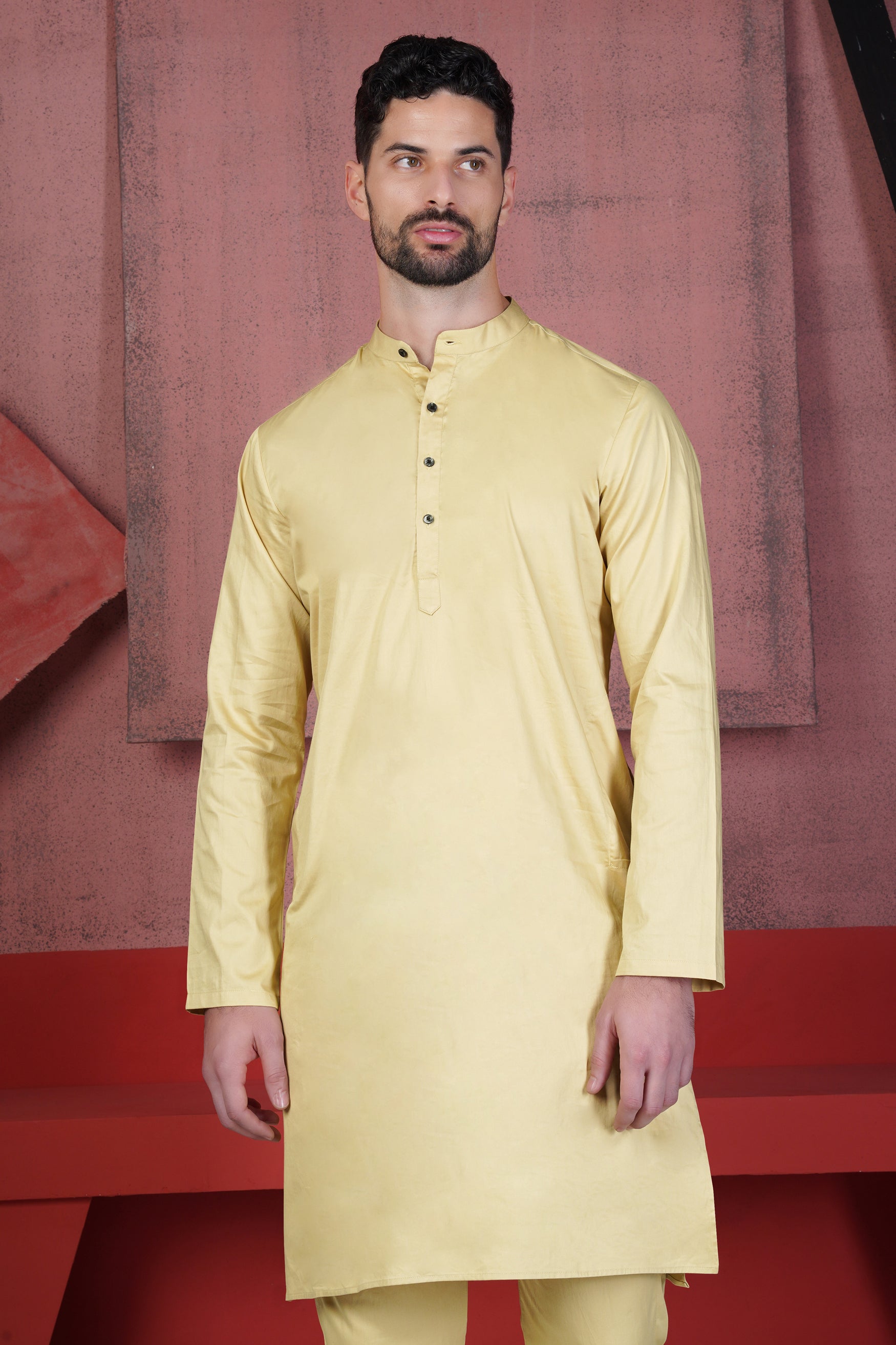 Sidecar Yellow Subtle Sheen Super Soft Premium Cotton Kurta